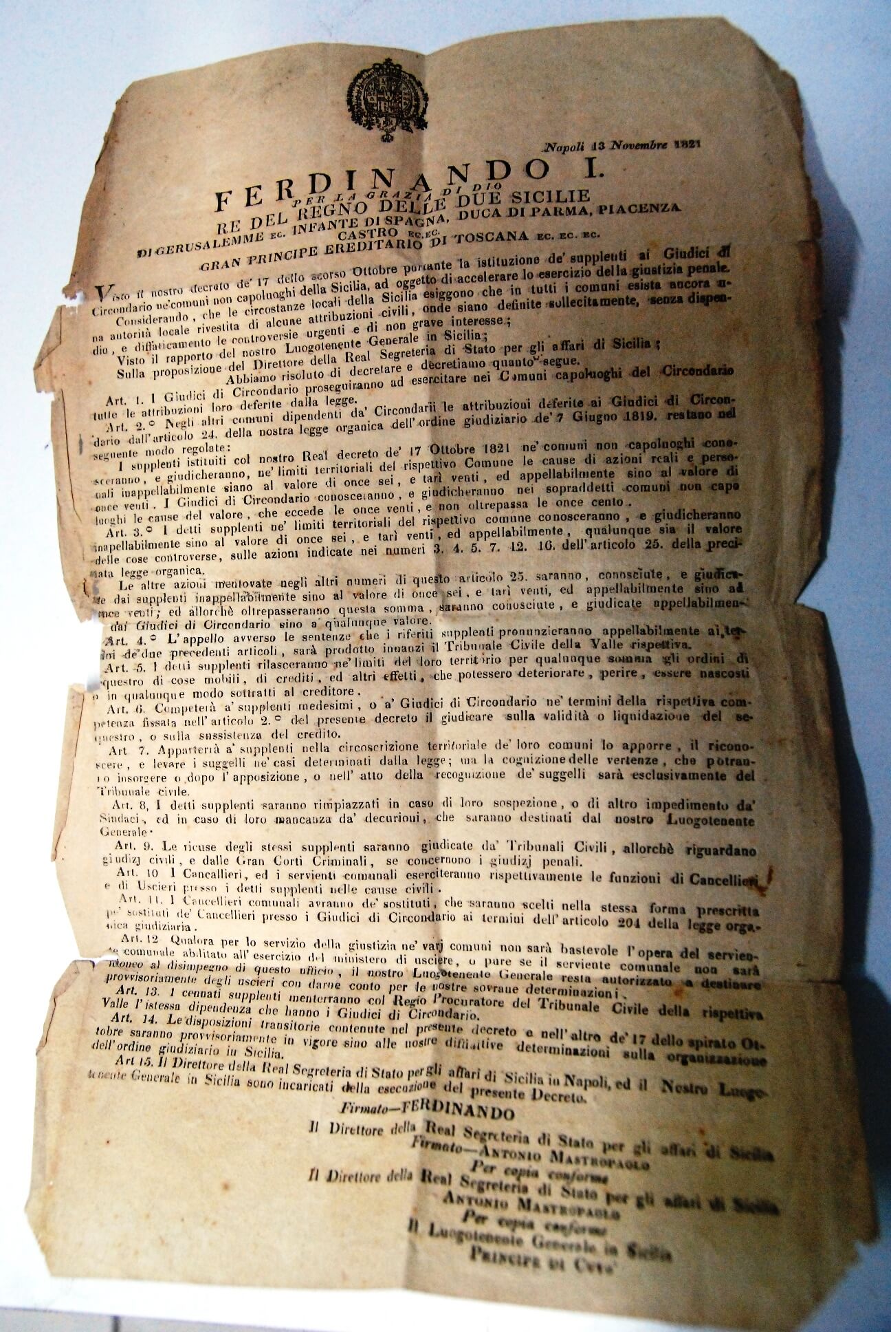 Editto di ferdinando I re del regno delle due sicilie …