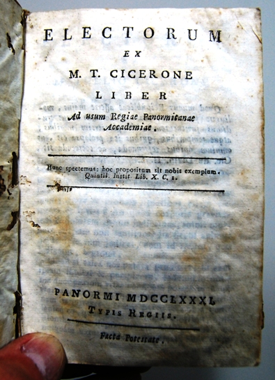 electorum ex m.t. cicerone liber ad usum regiae panormitanae accademiae