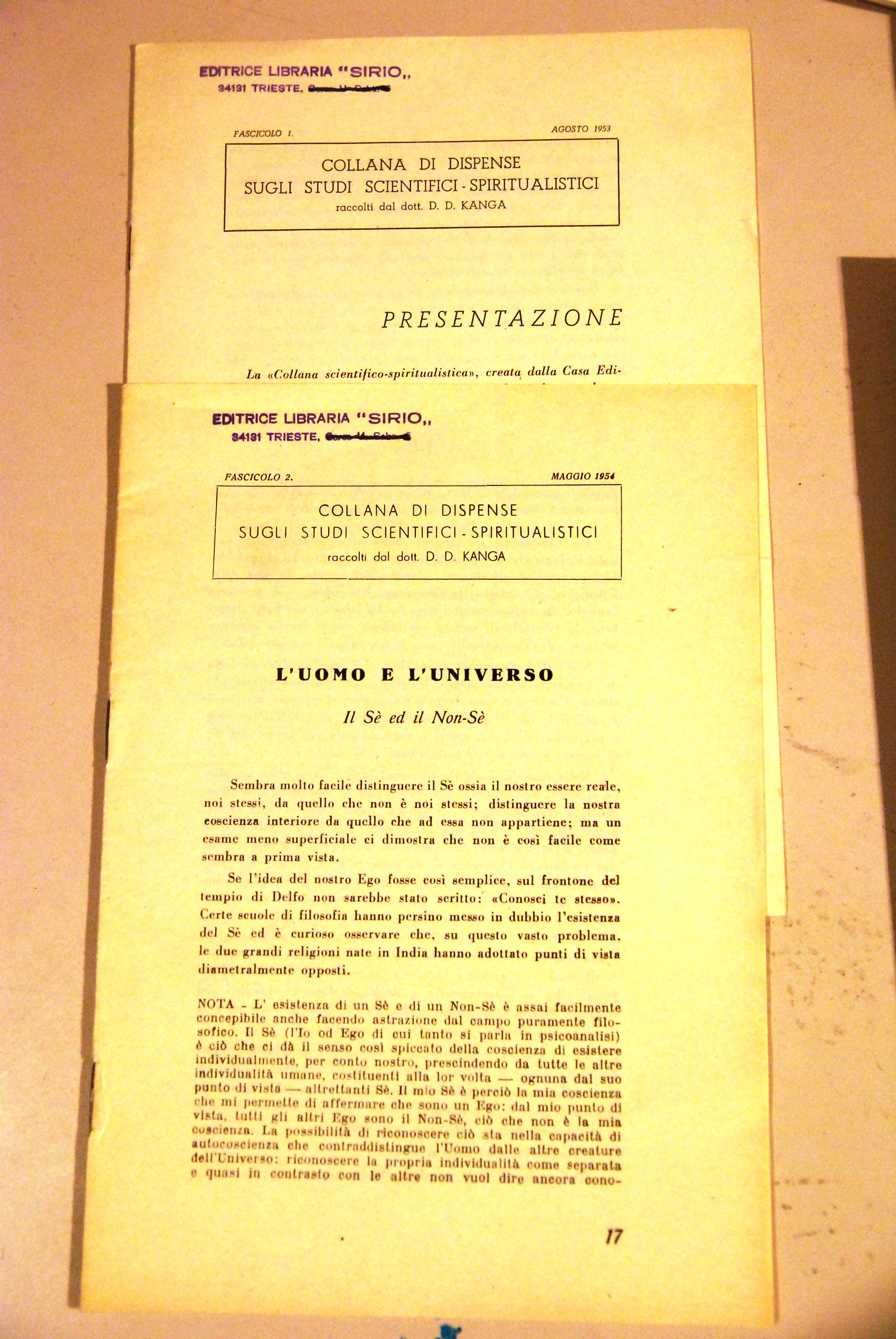 fascicolo 1 e 2 l'uomo e l'universo