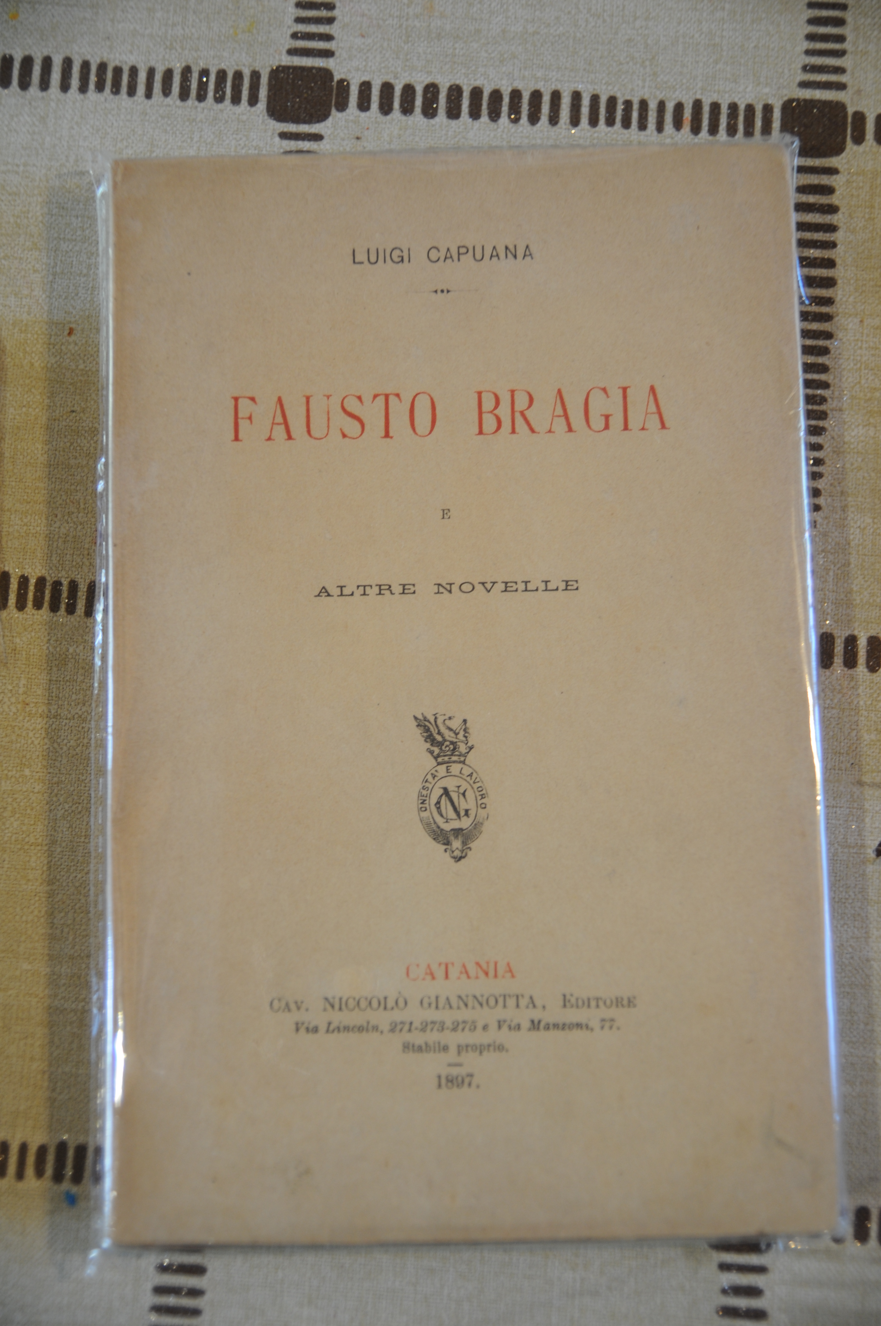 fausto bragia e altre novelle NUOVISSIMO imbustato