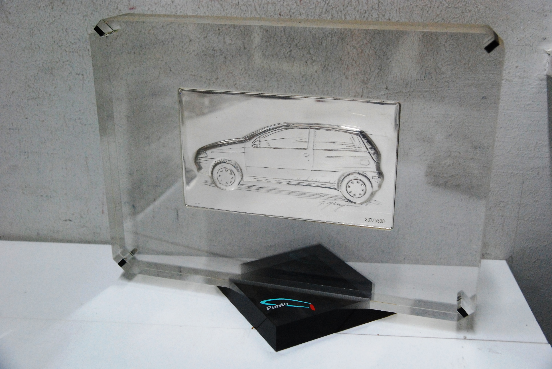 fermacarte modellino vetro cristallo fiat punto