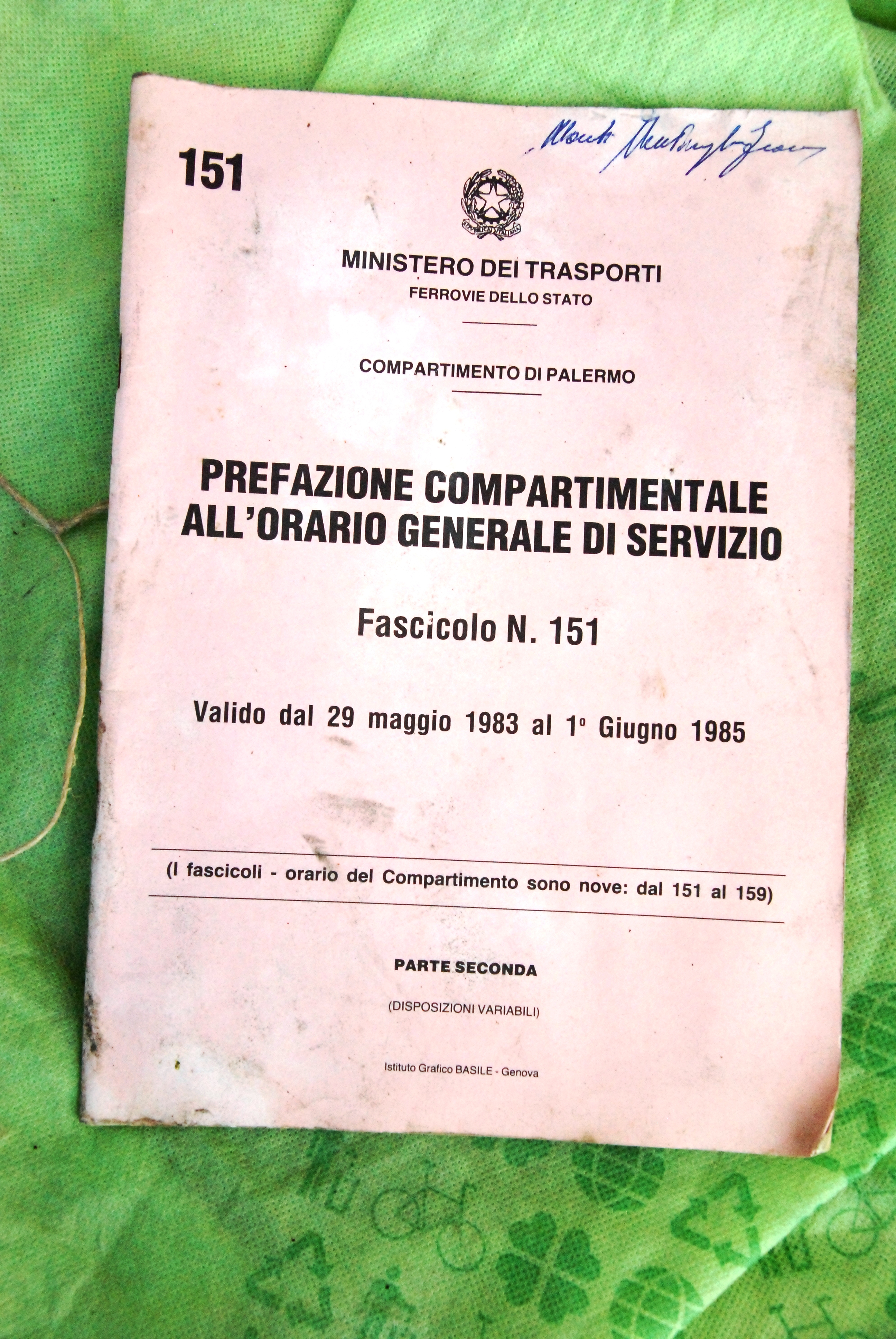 ferrovie orario generale di servizio fascicolo 151