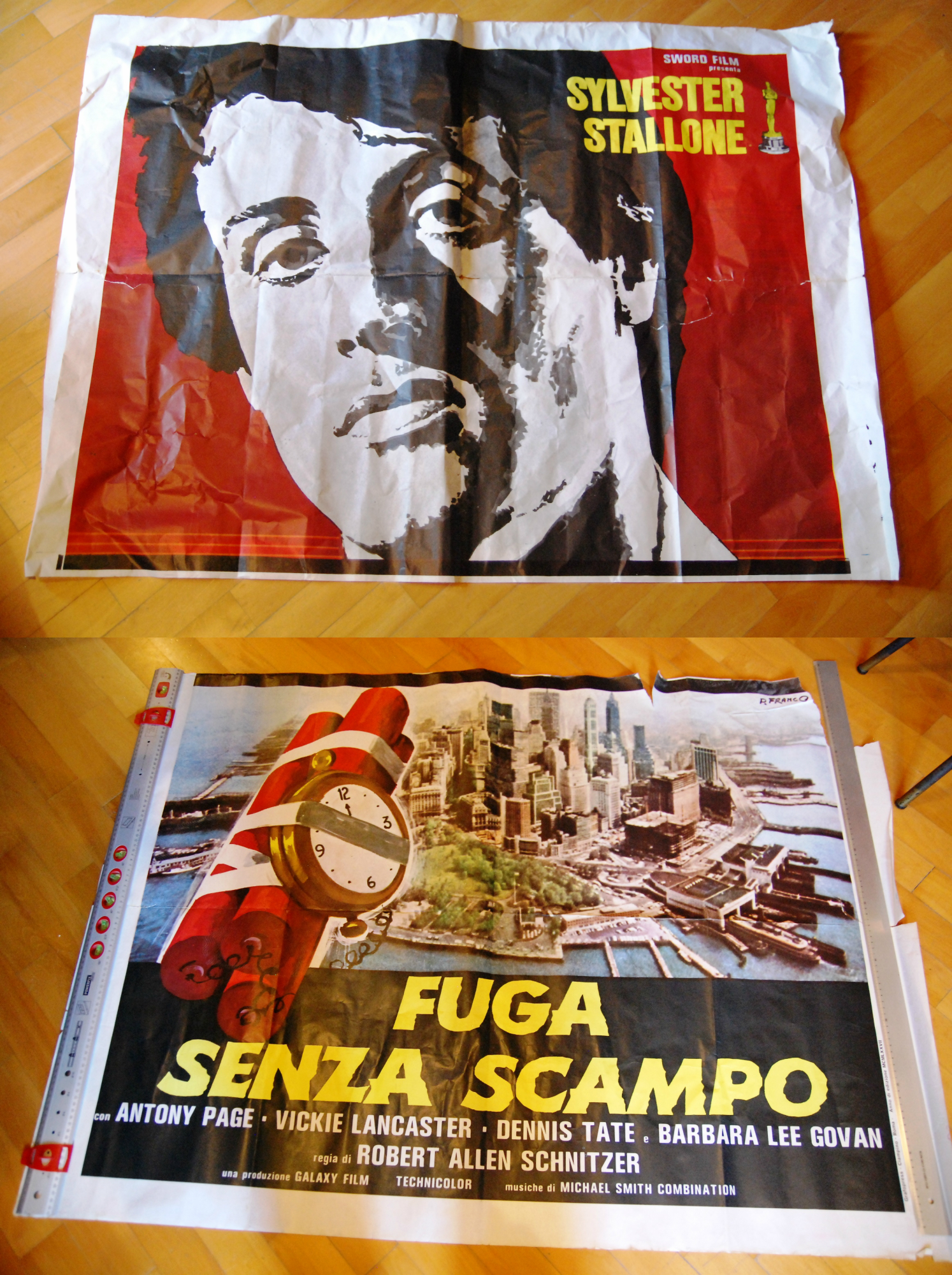 fuga senza scampo POSTER GIGANTE DUE FOGLI sylvester stallone