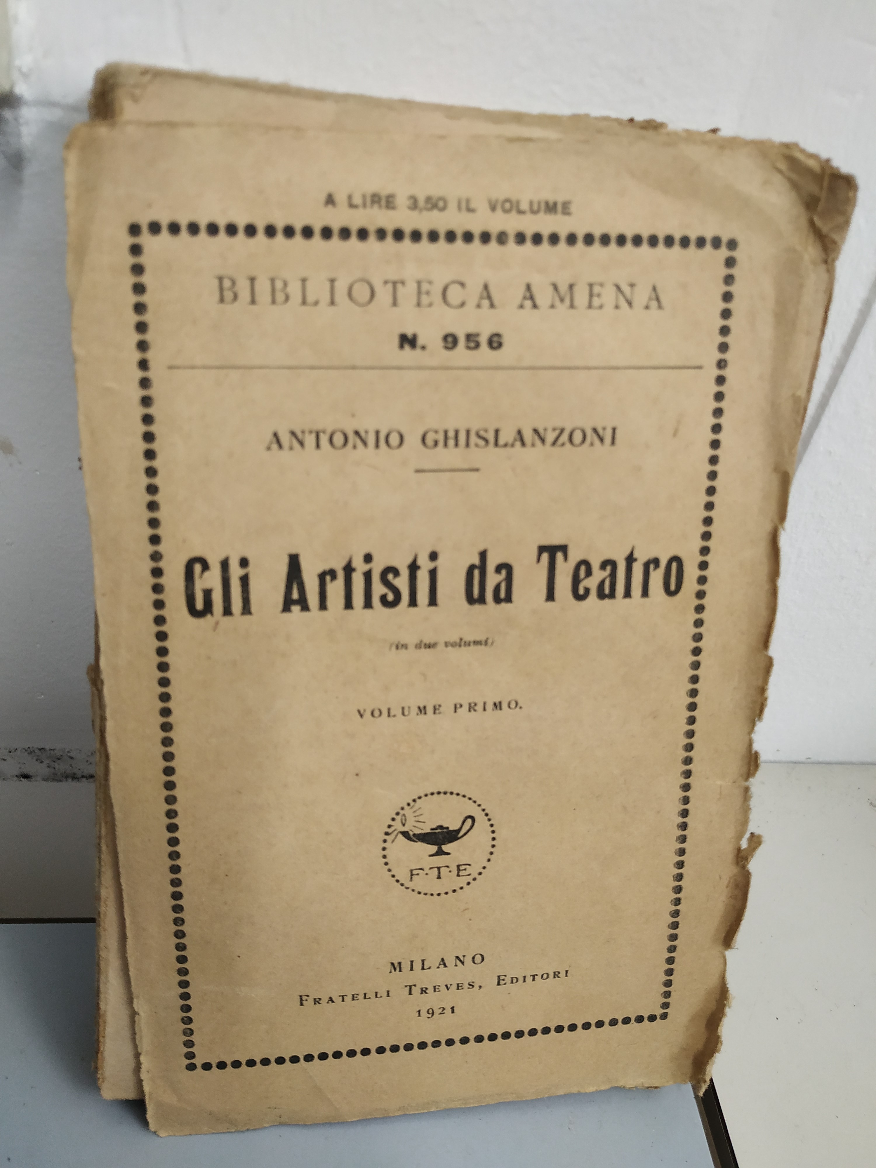 gli artisti da teatro vol. primo (cpl. ma da rilegare)