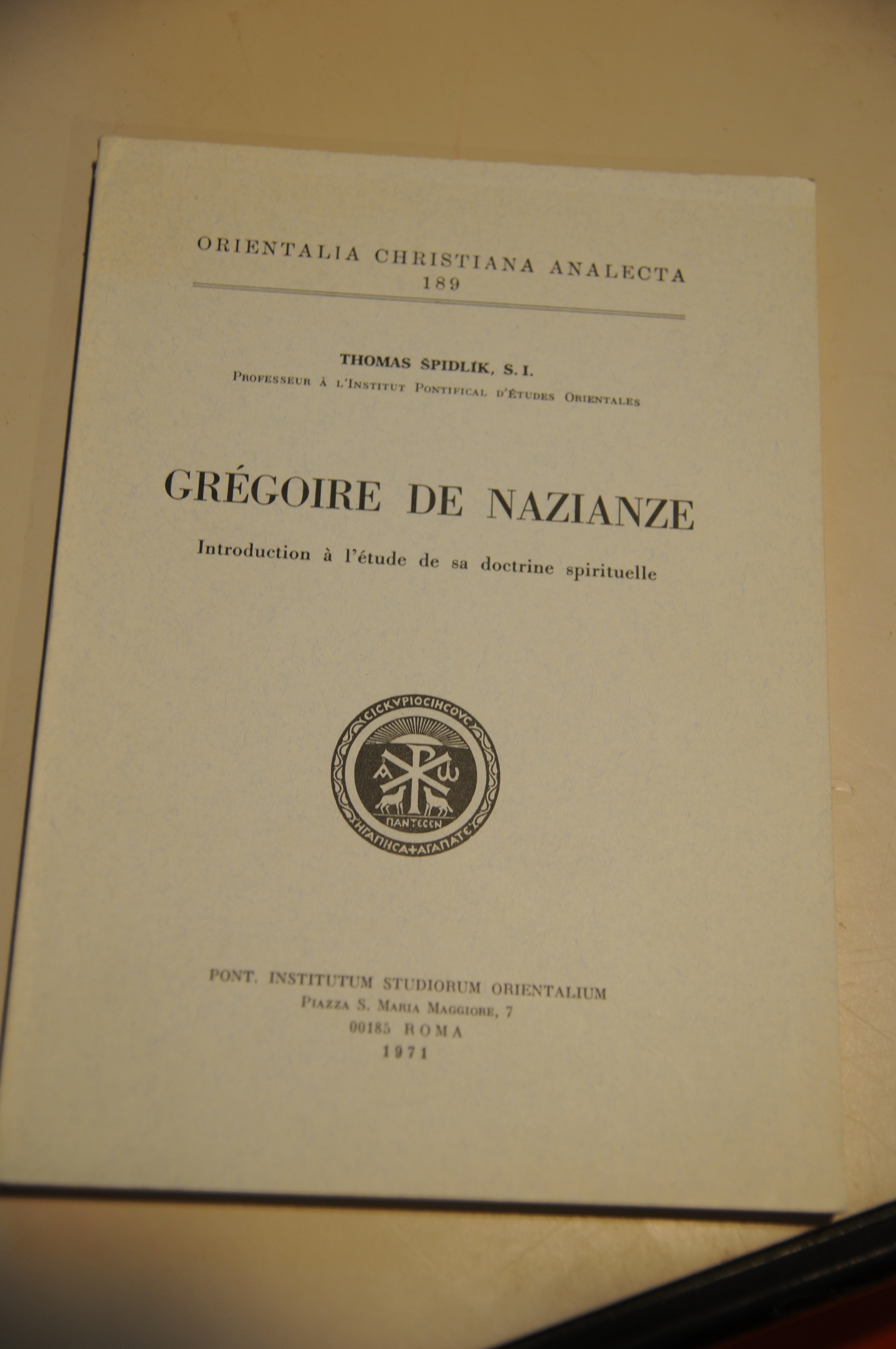 gregoire de nazianze intrduction a l'etude de sa doctrine spirituelle …