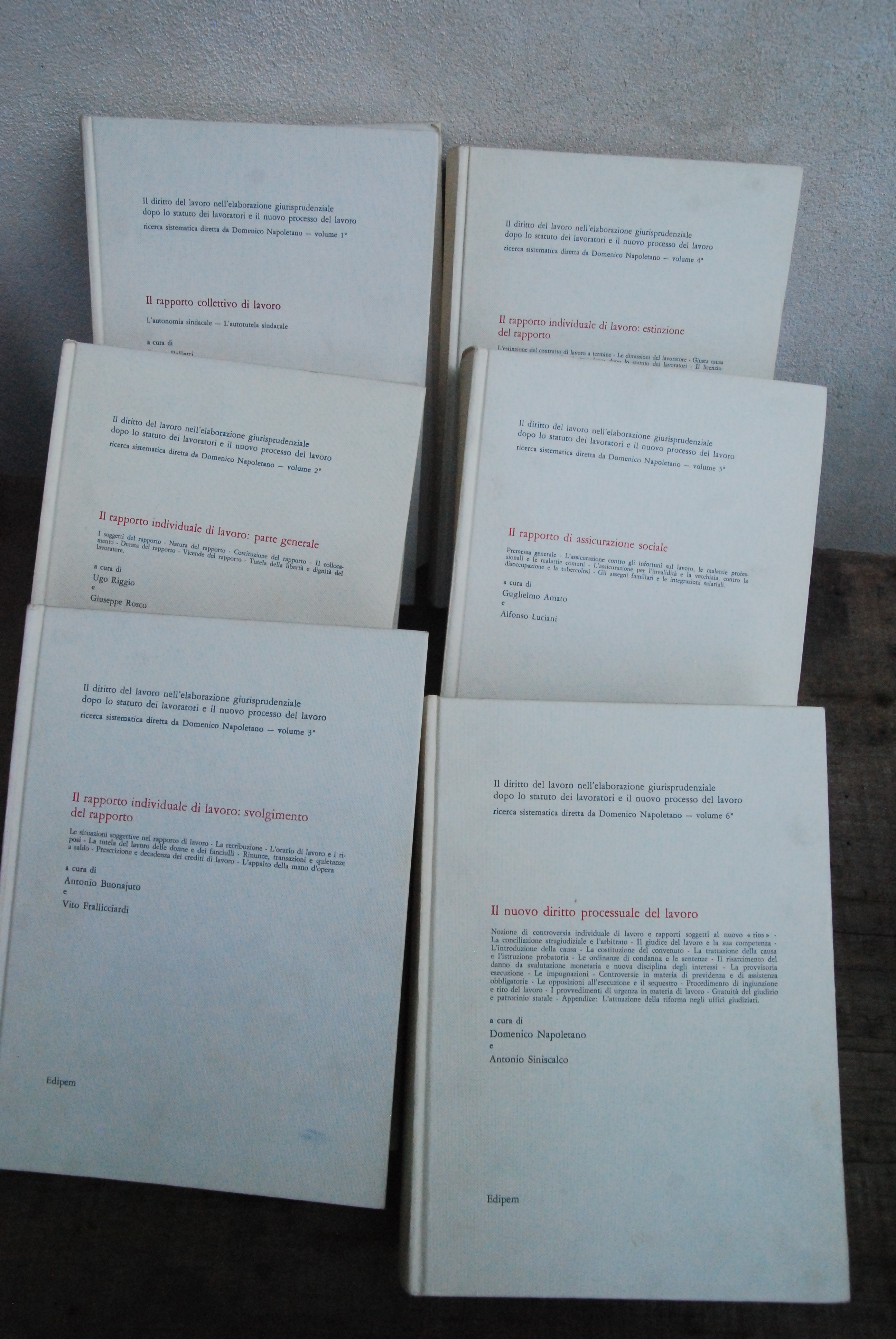 il diritto del lavoro 5 voll. NUOVI