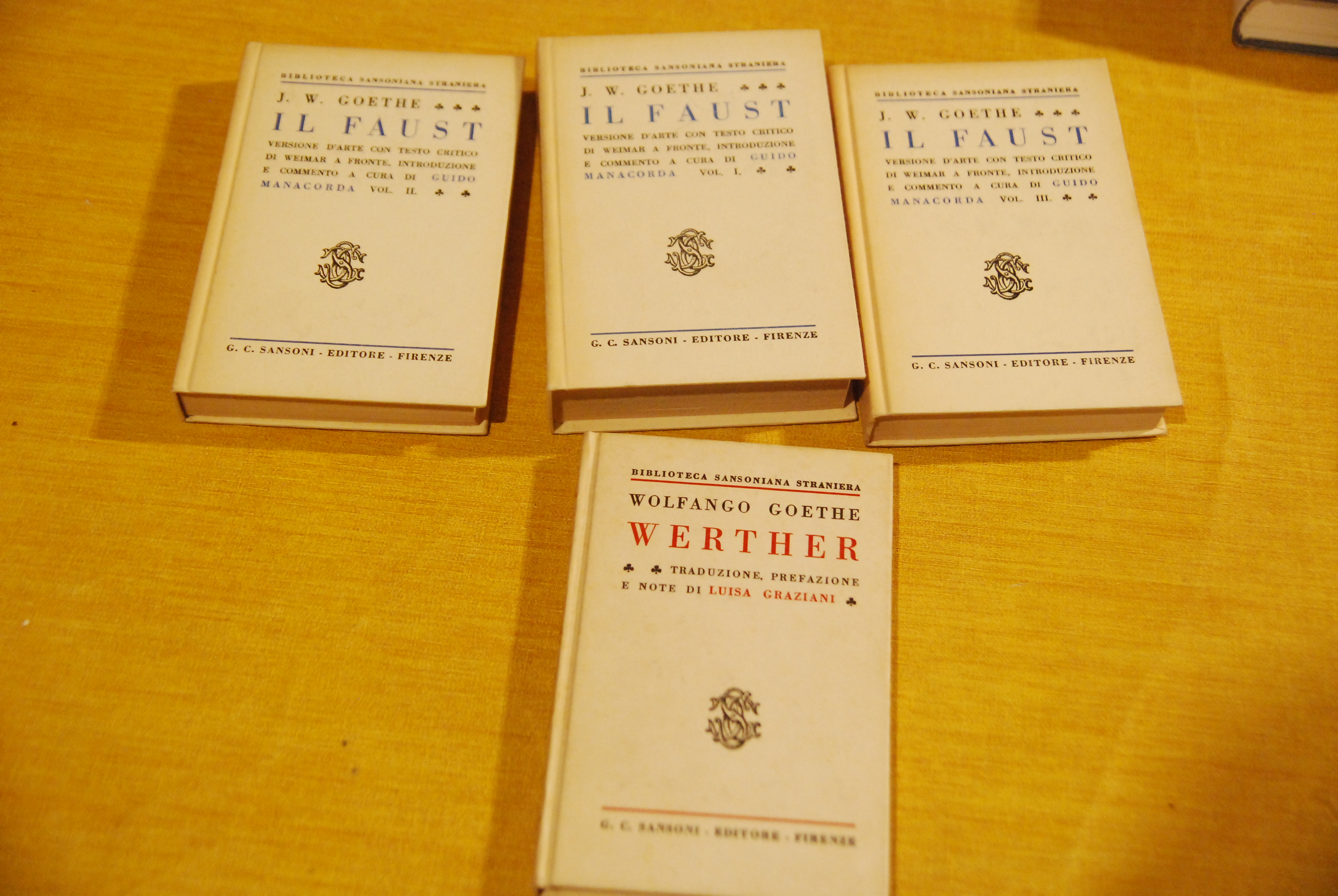 il faust (commento di guido manacorda) e werther 4 voll. …