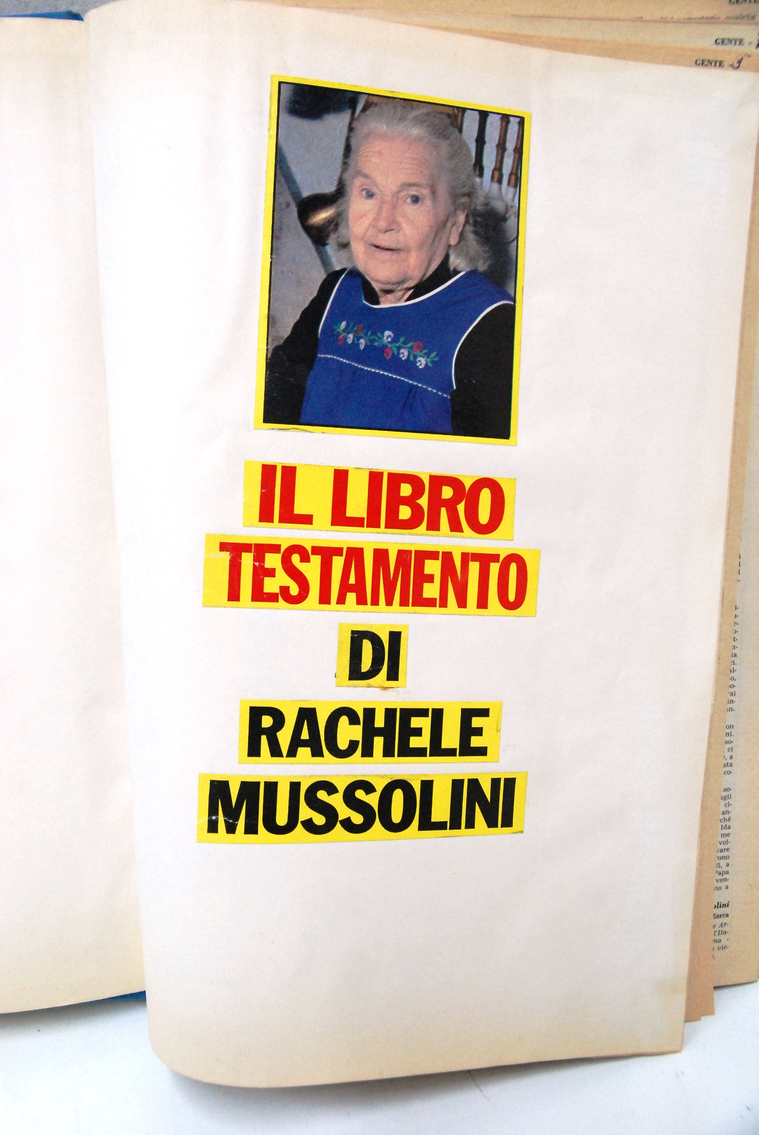il libro testamento di rachele mussolini NUOVO tratto dalla rivista …