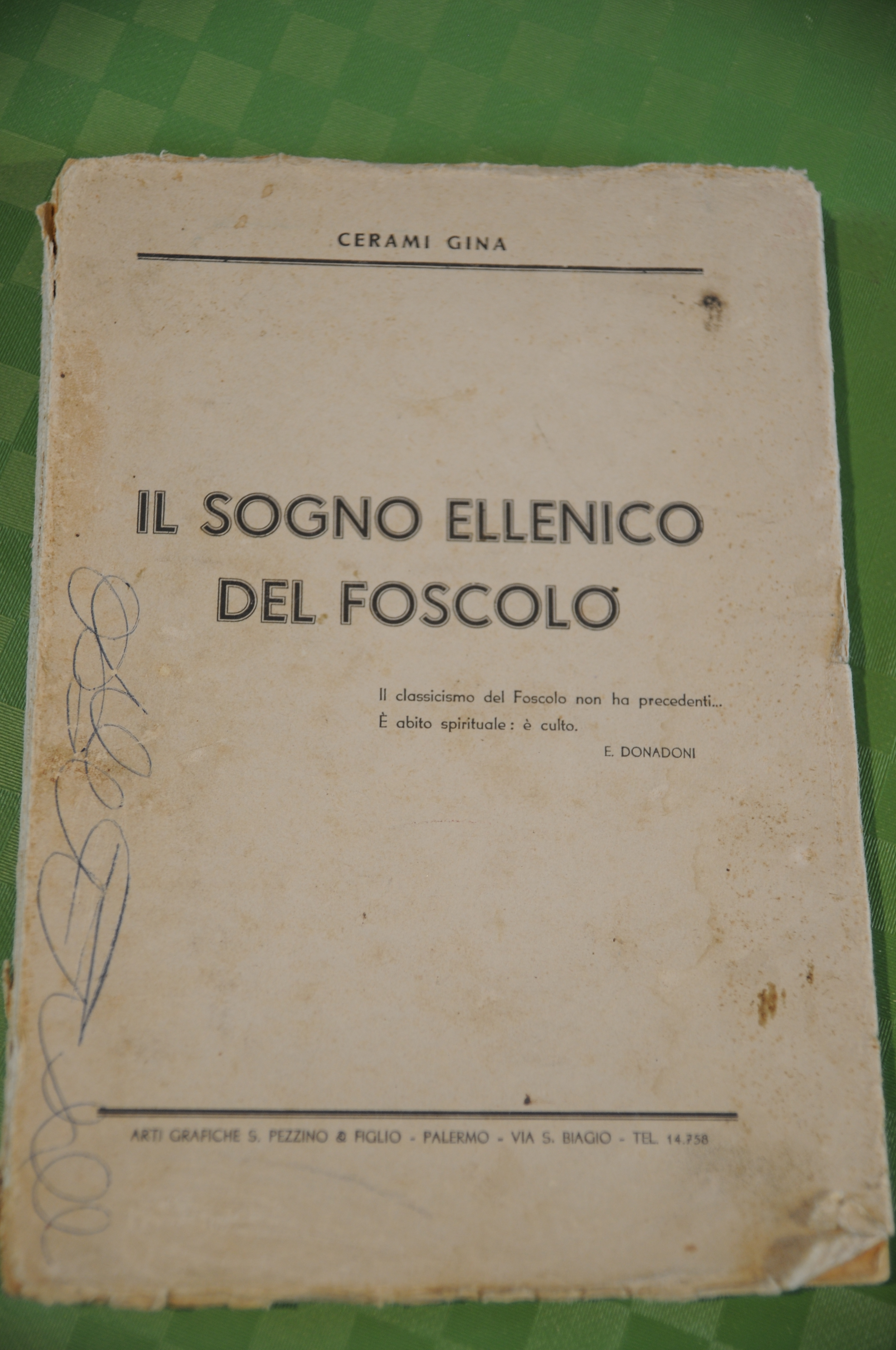 il sogno ellenico del foscolo autografata dall'autrice