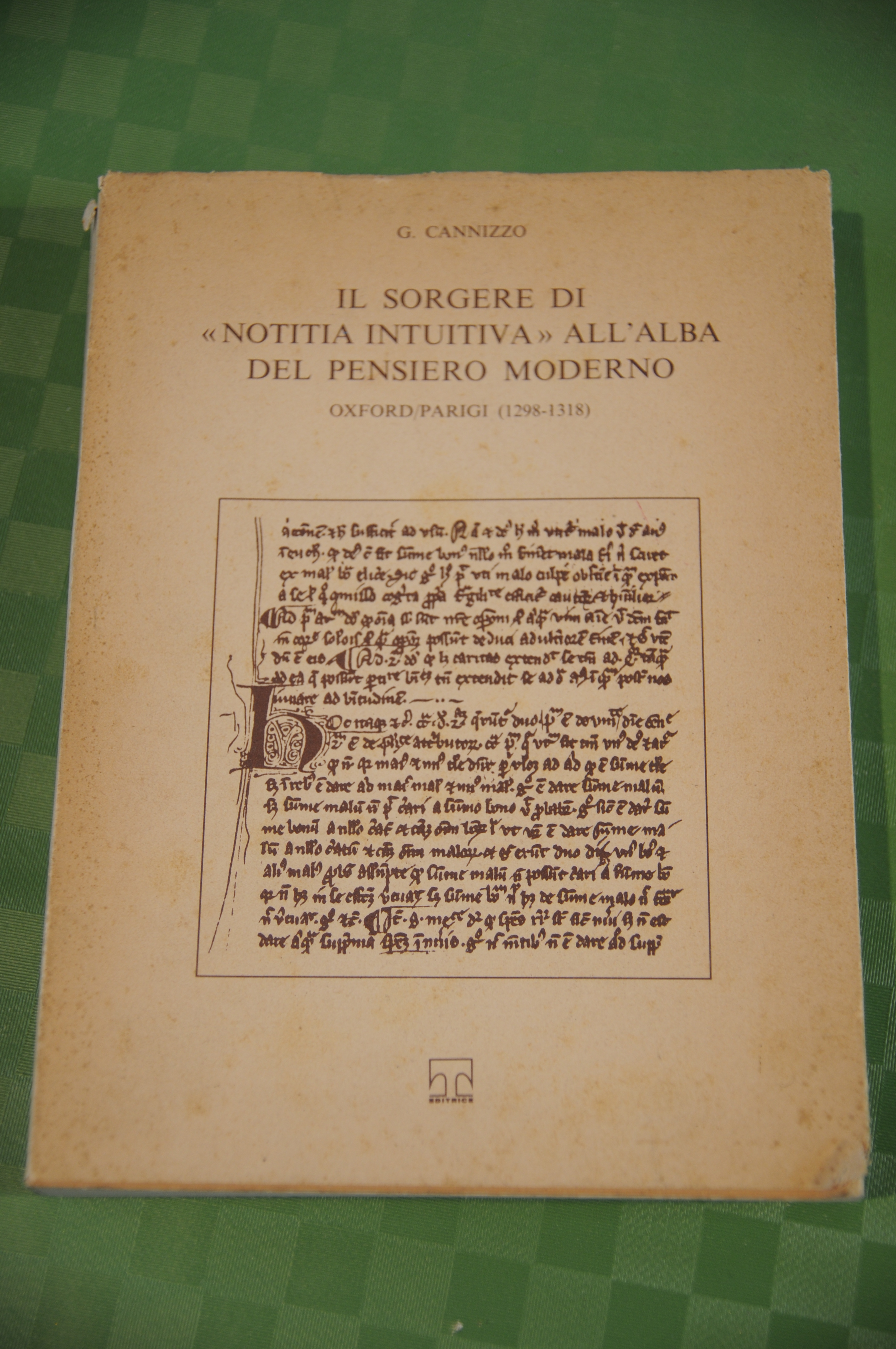 il sorgere di notitia intuitiva all'alba del pensiero moderno NUOVISSIMO