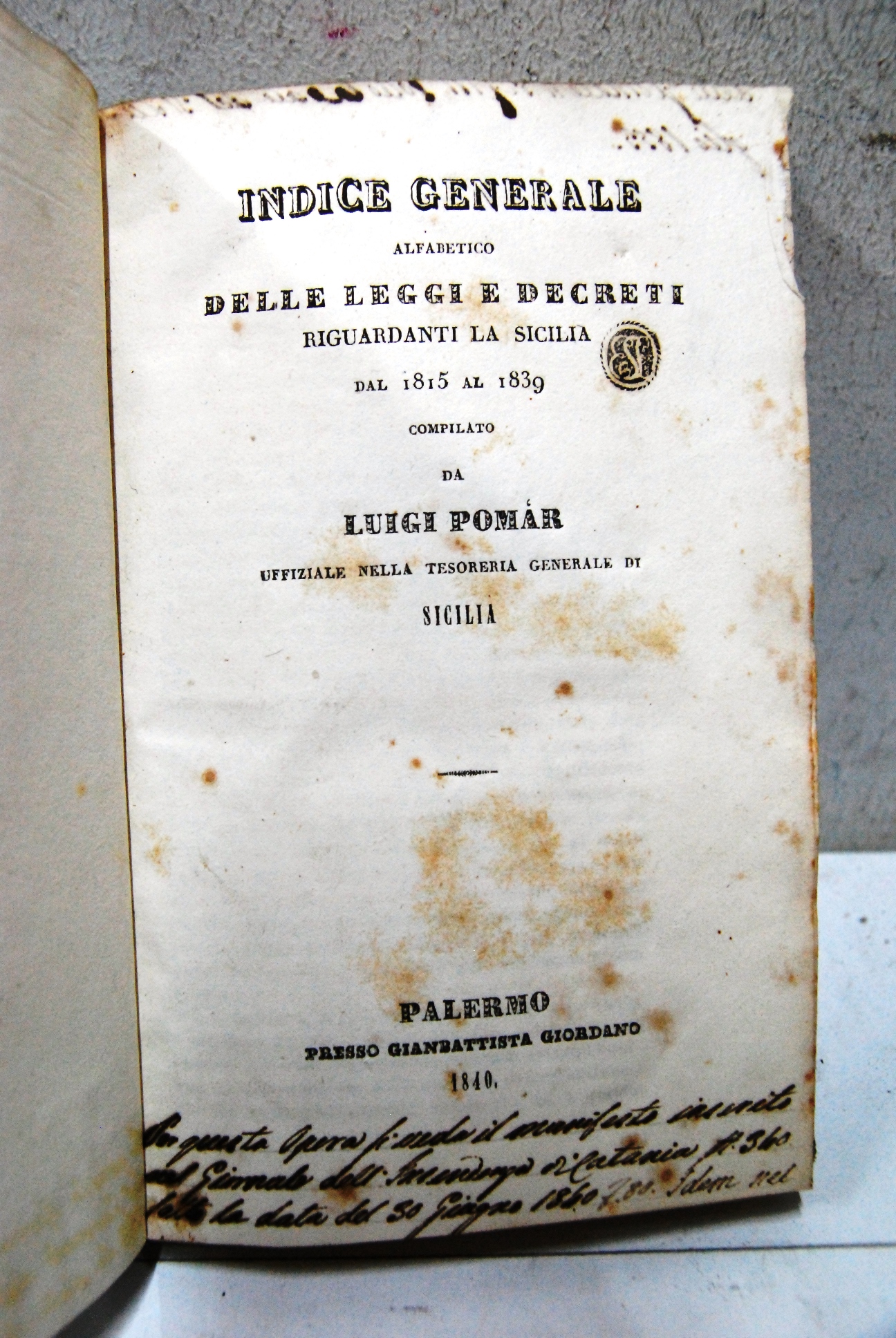 Indice generale alfabetico delle leggi e decreti riguardanti la sicilia …
