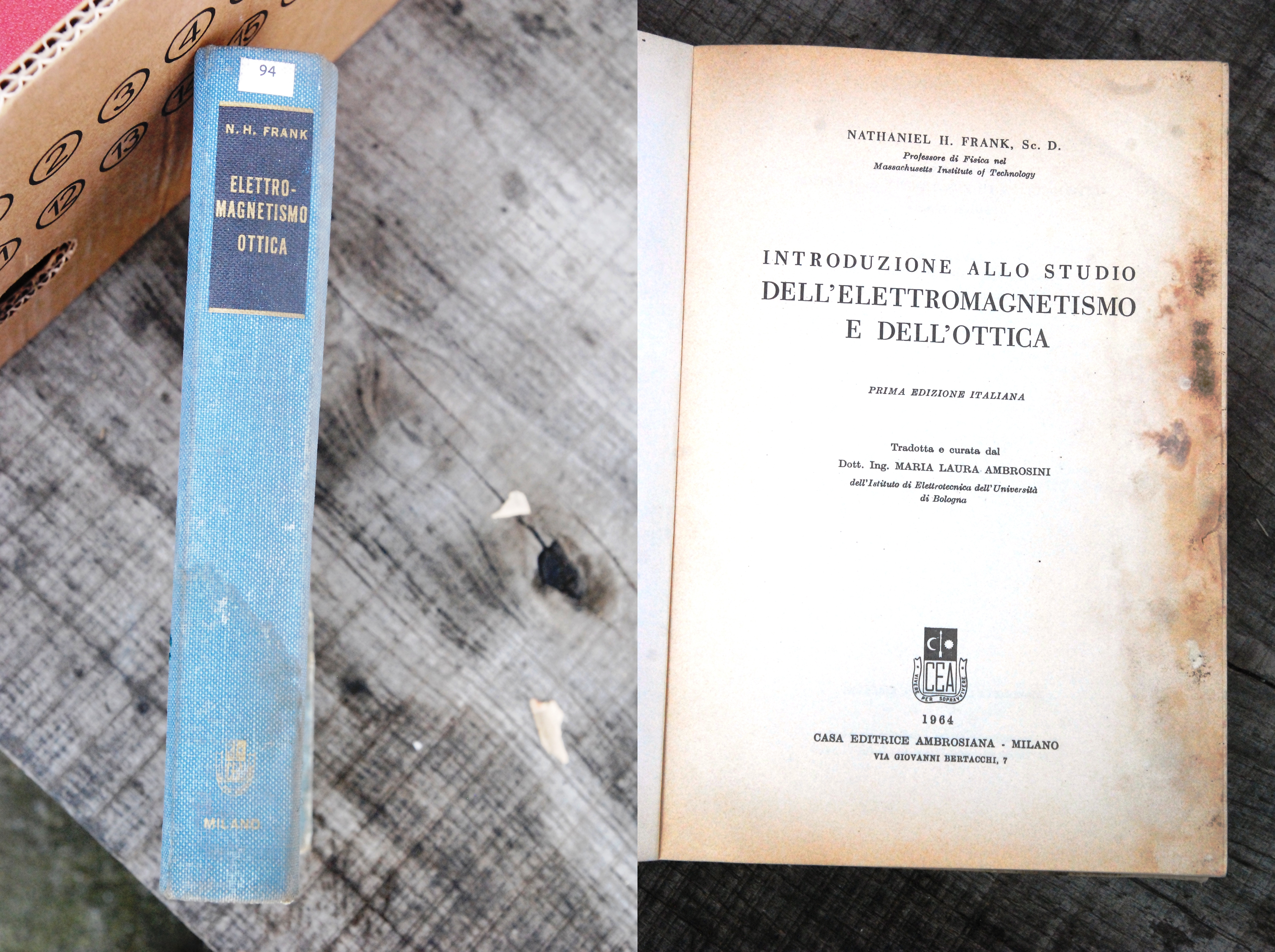 introduzione allo studio dell'elettromagnetismo e dell'ottica (come da foto)