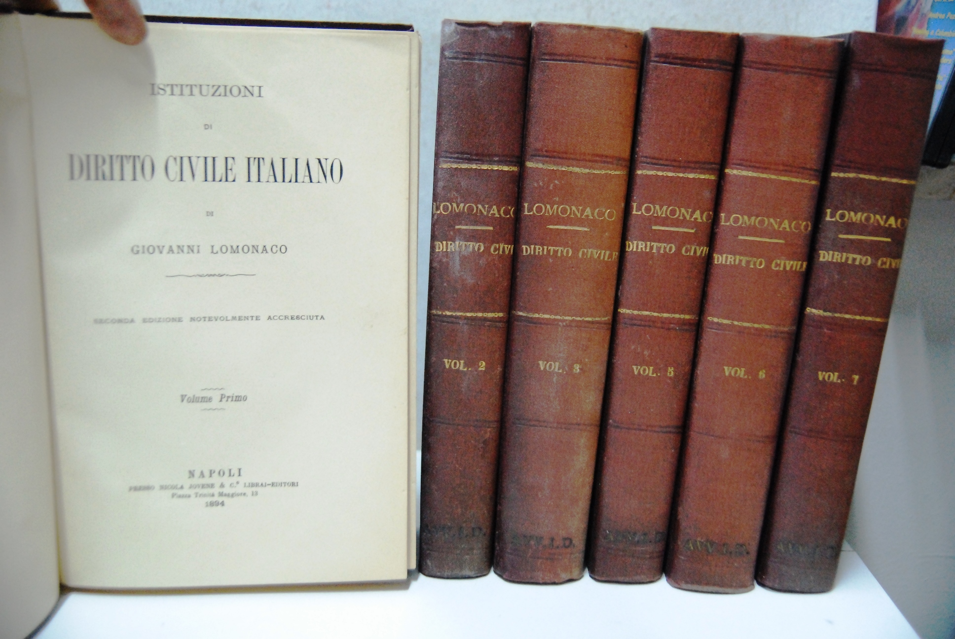 Istituzioni di diritto civile italiano volumi 1,2,3,5,6,7