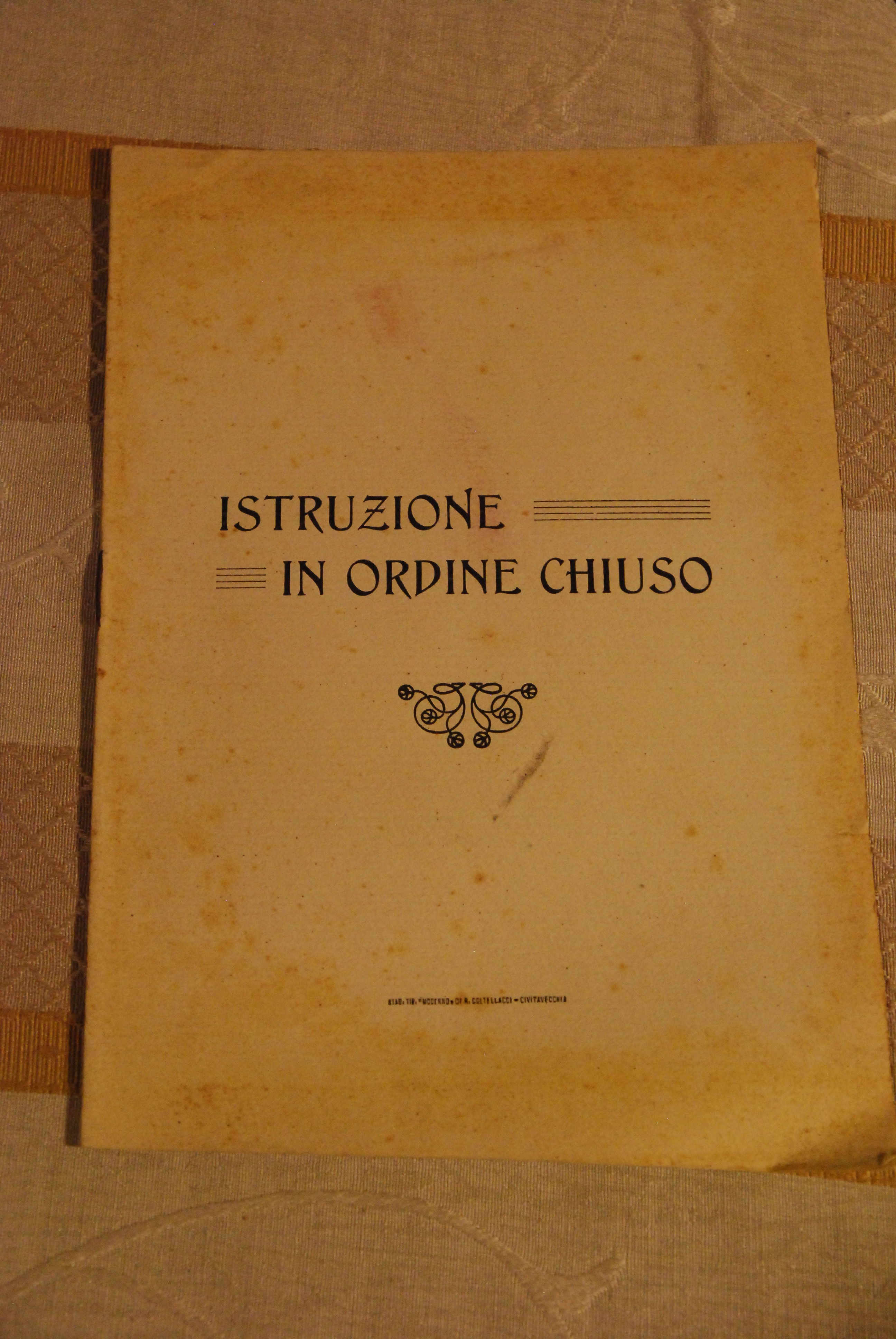 istruzione in ordine chiuso NUOVO