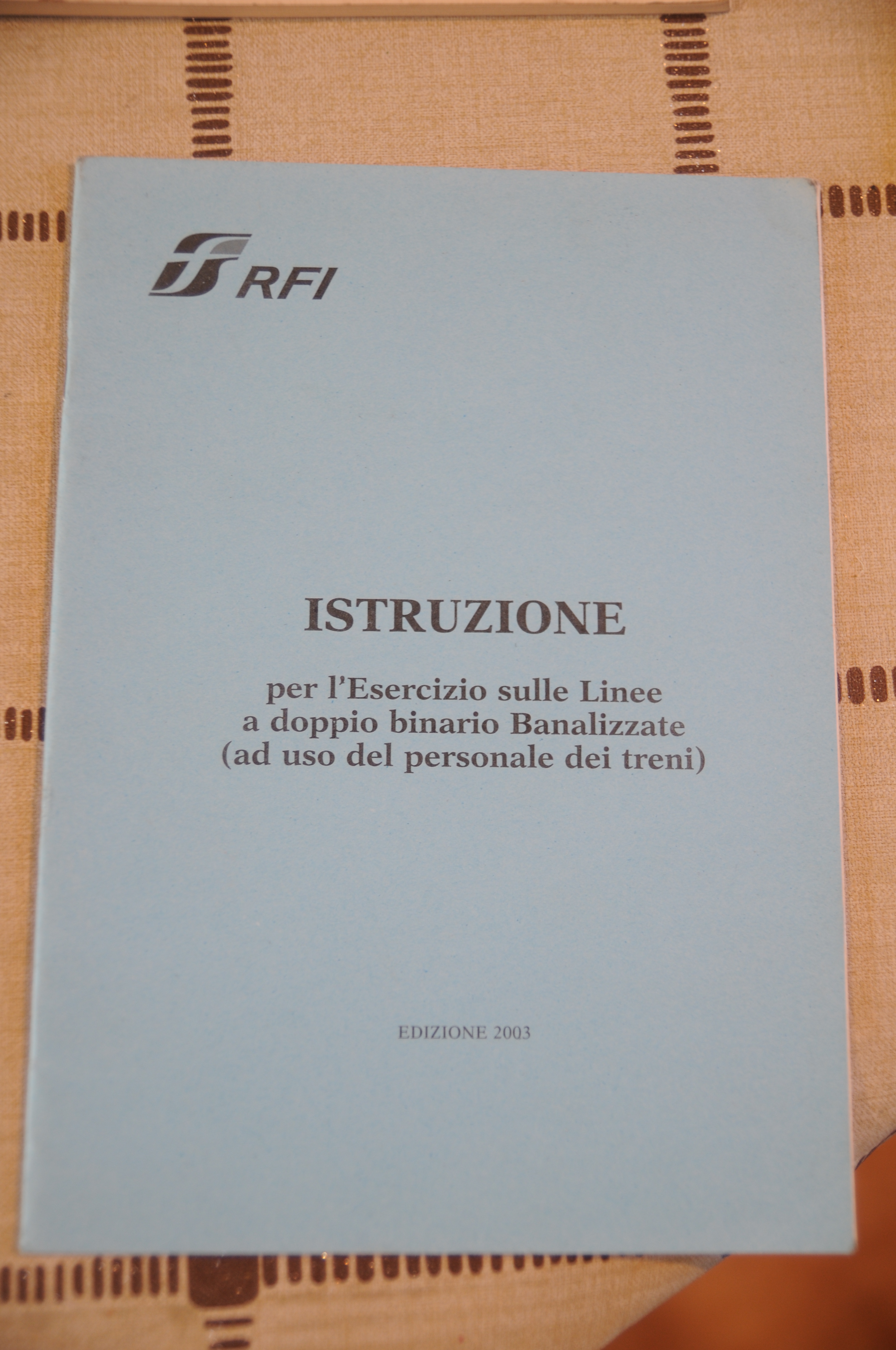 istruzione per l'esercizio sulle linee a doppio binario banalizzate