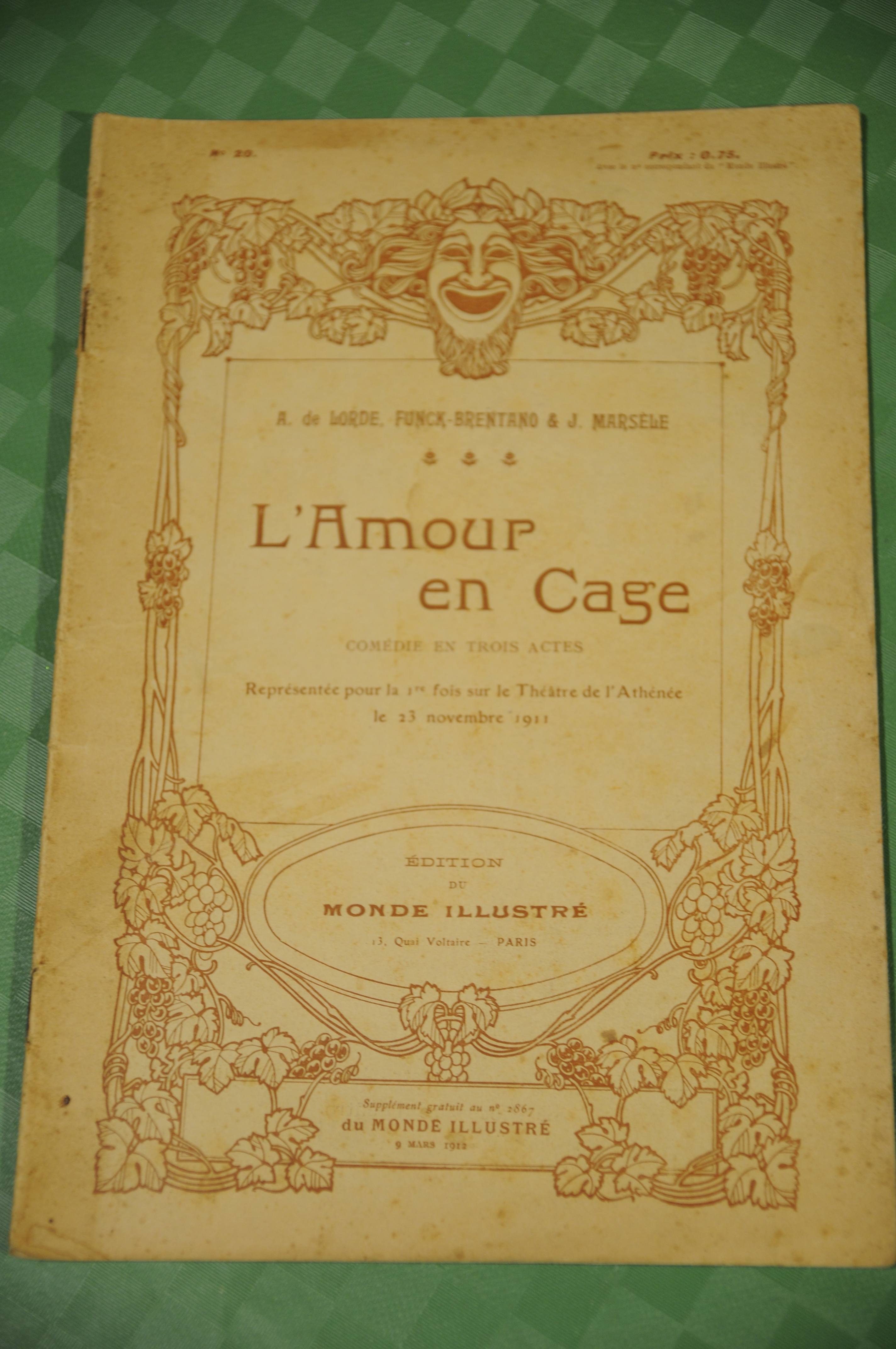 l'amour en cage comedie en trois actes