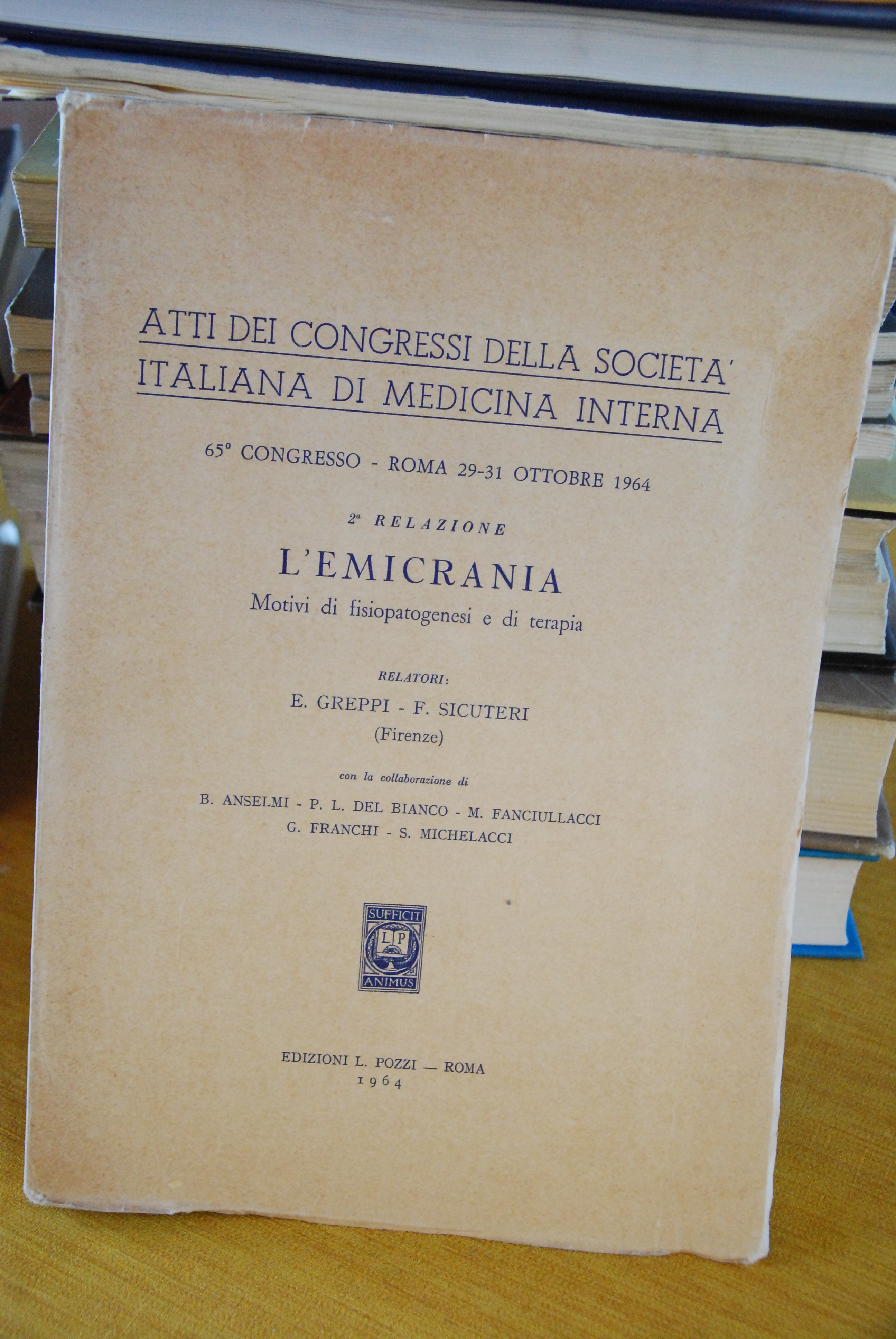 l'emicrania motivi di fisiopatogenesi e di terapia - atti congressi …