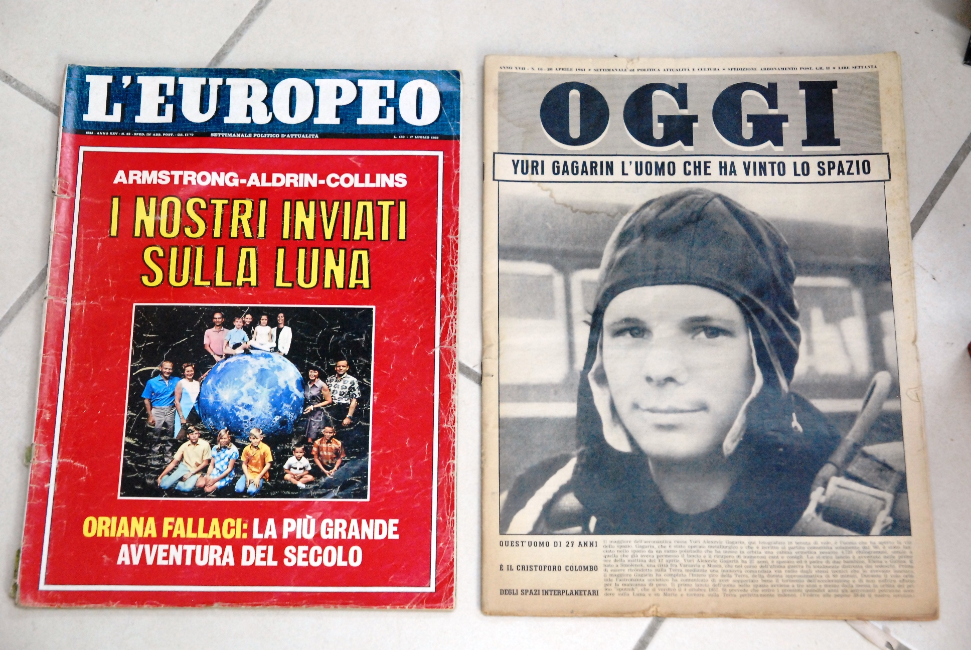 l'europeo i nostri inviati sulla luna e oggi yuri gagarin …
