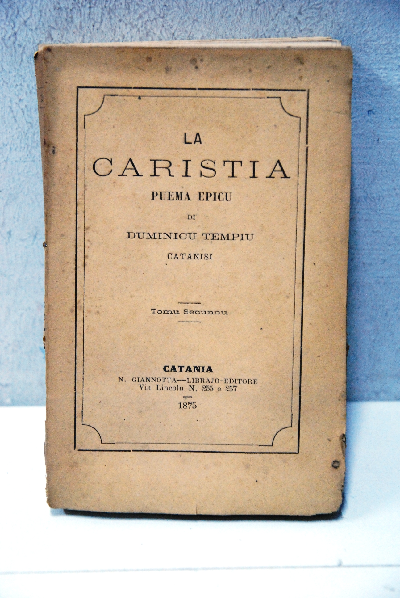 la caristia puema epicu di catanisi (bordo sciupato)