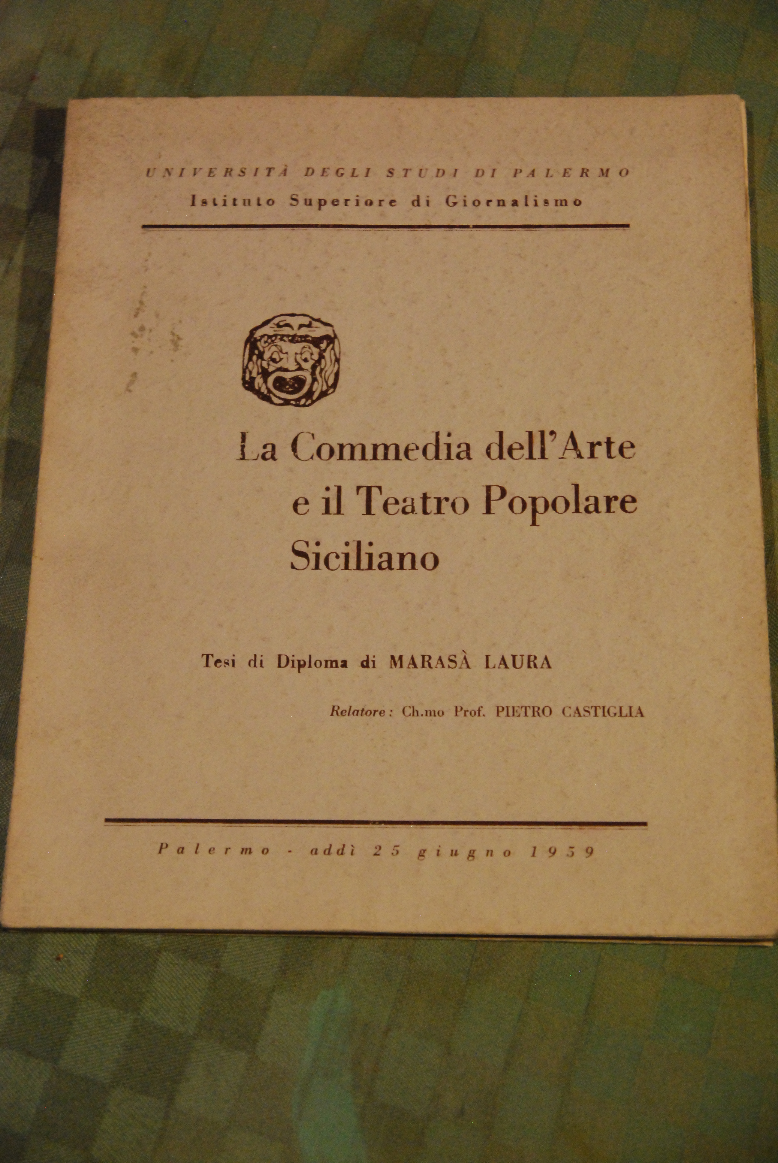 la commedia dell'arte e il teatro popolare siciliano 1959