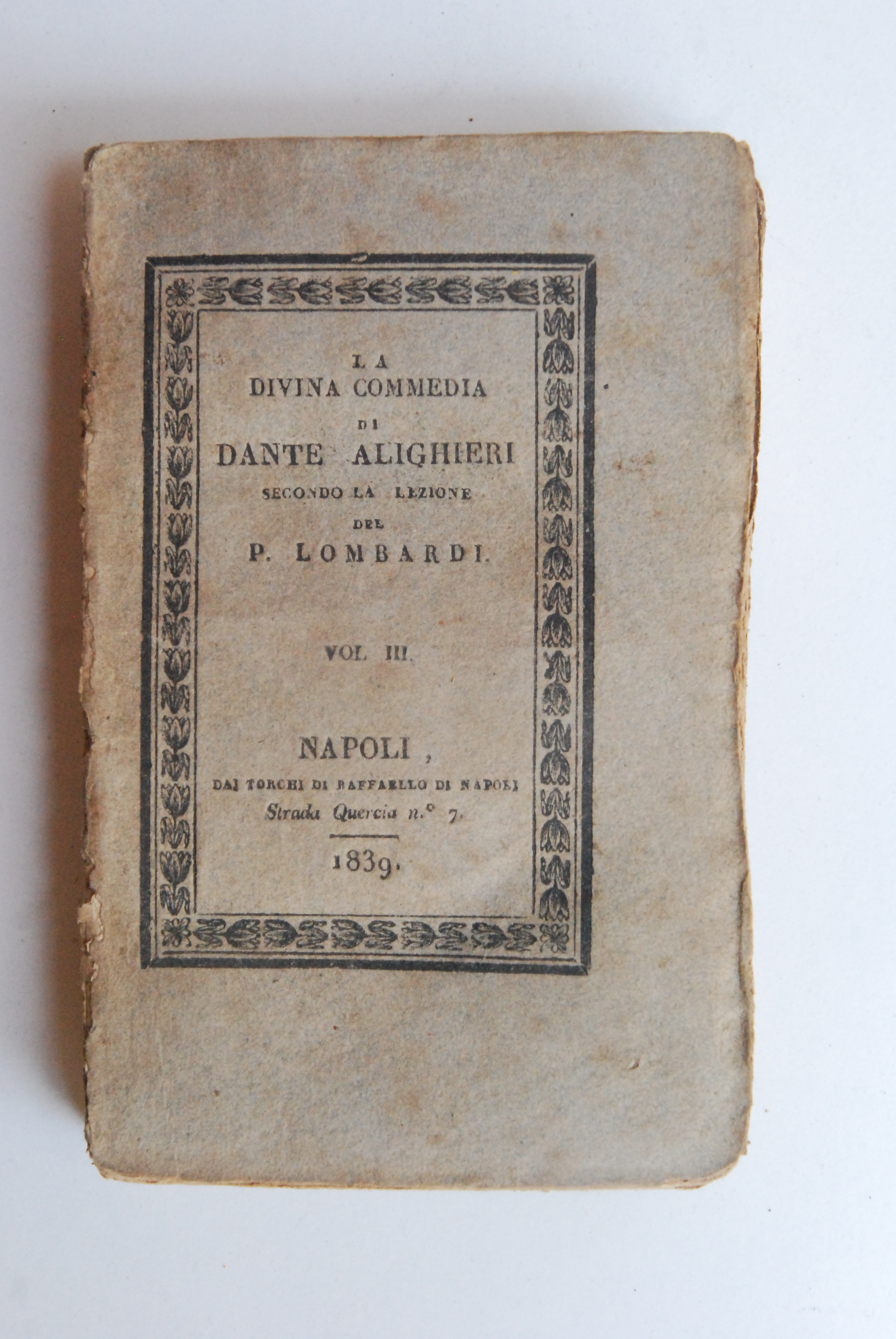 la divina commedia di dante alighieri vol. III