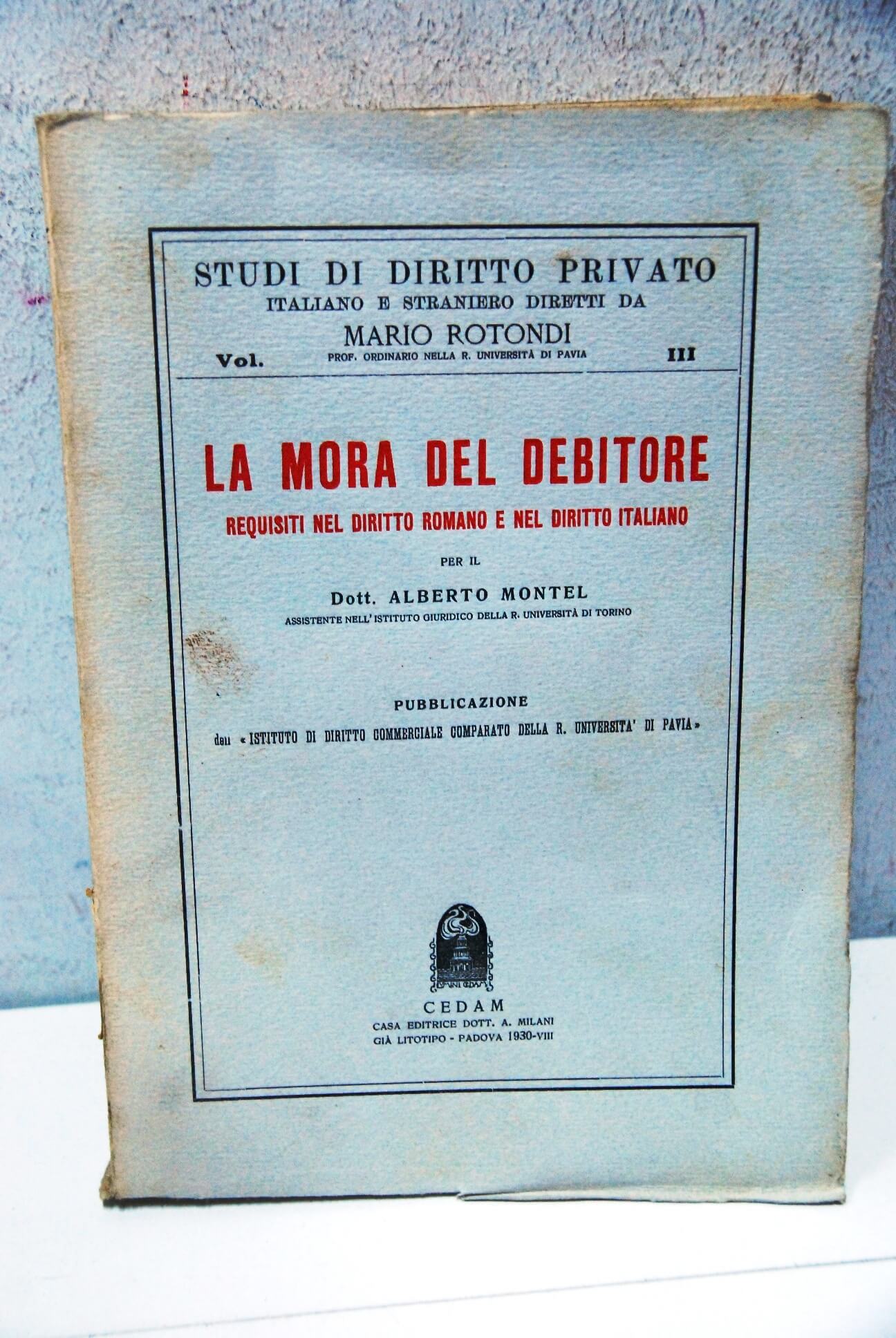 La mora del debitore