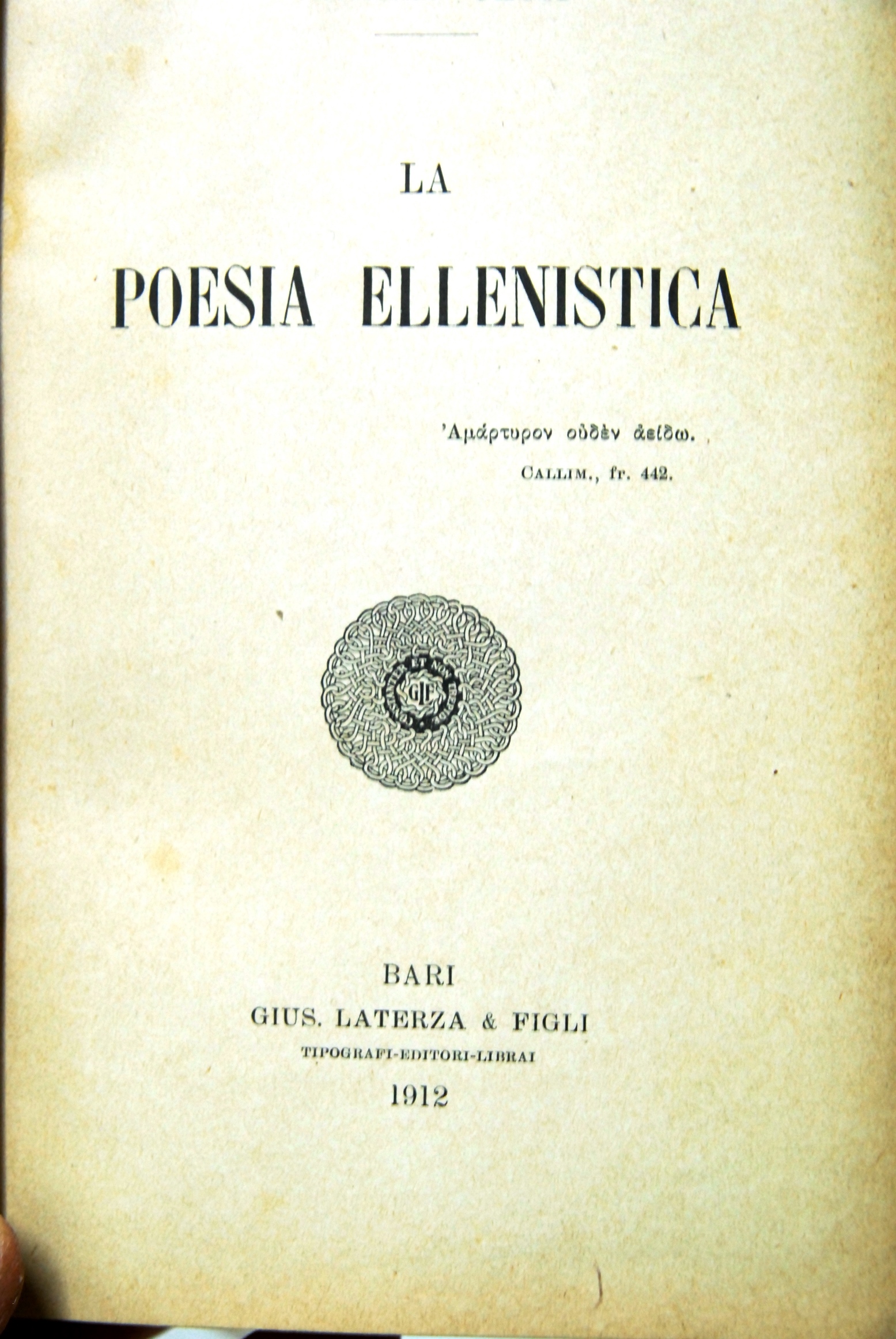 La Poesia Ellenistica