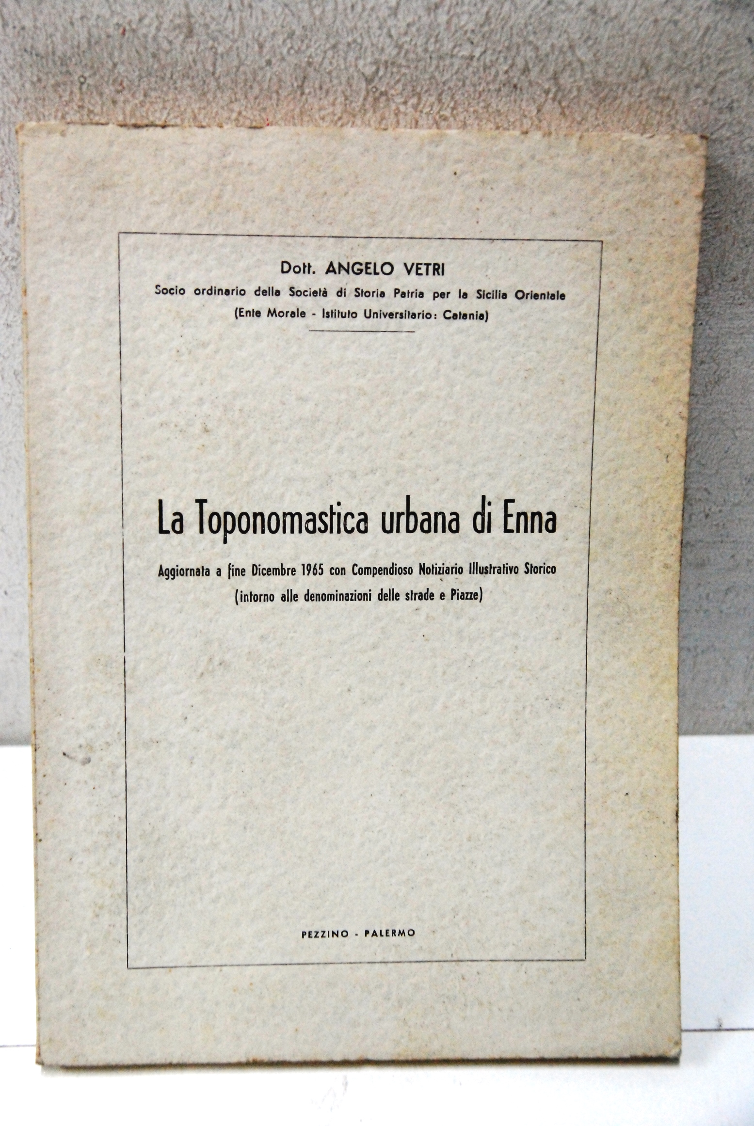 la toponomastica urbana di enna