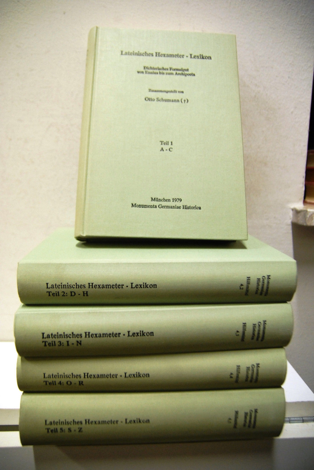 Lateinisches hexameter lexicon otto schumann munchen - 5 voll. Cpl.