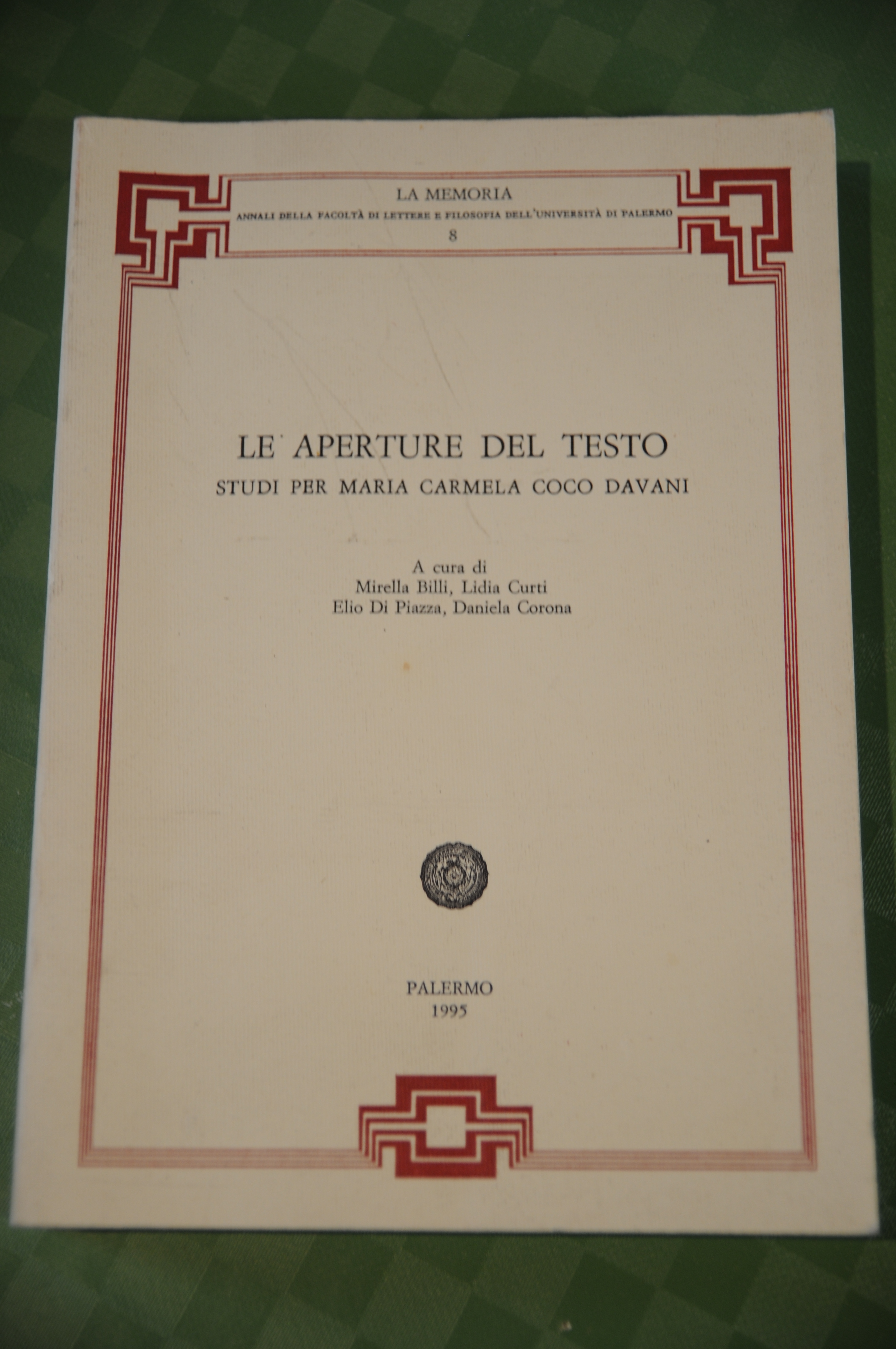 LE APERTURE DEL TESTO (nuovissimo)
