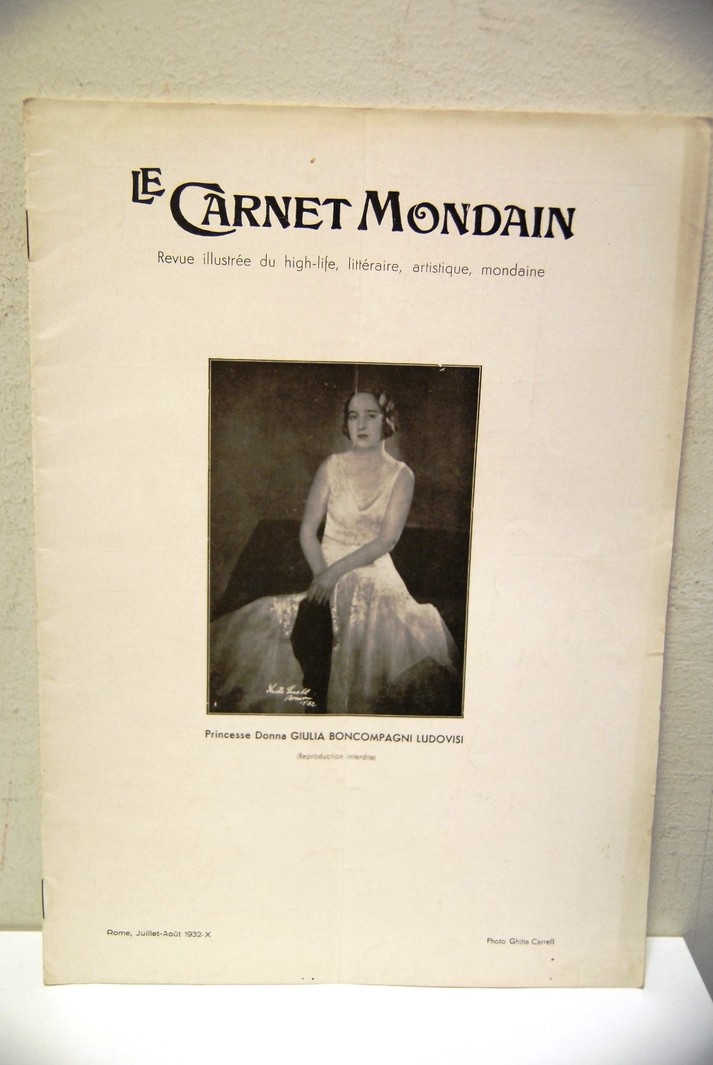 Le Carnet Mondain (Luglio - Agosto 1932) Princesse Donna Giulia …