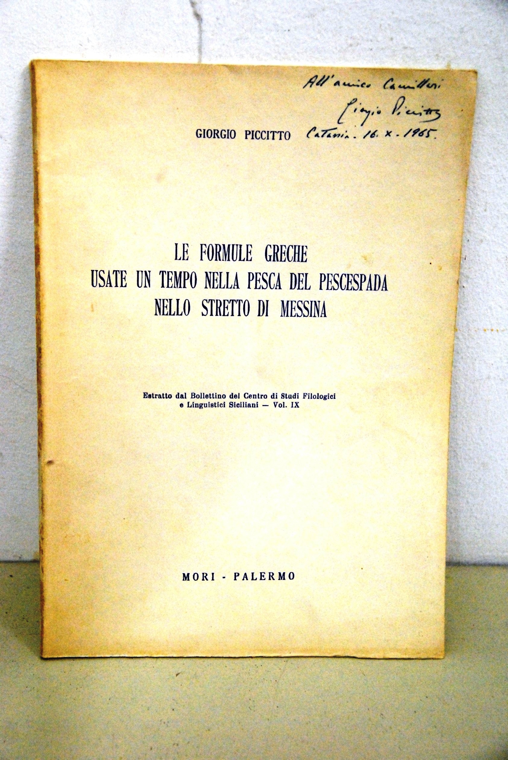 le formule greche usate un tempo nella pesca del pescespada …