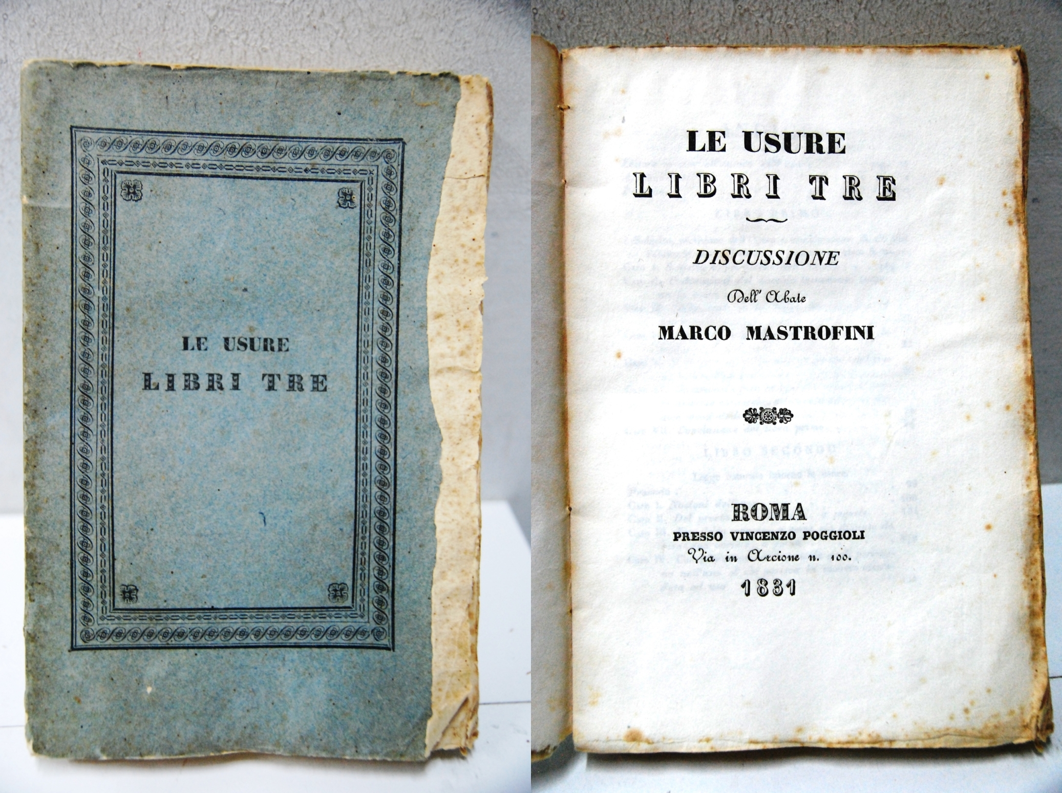 le usure libri tre discussione - roma poggioli