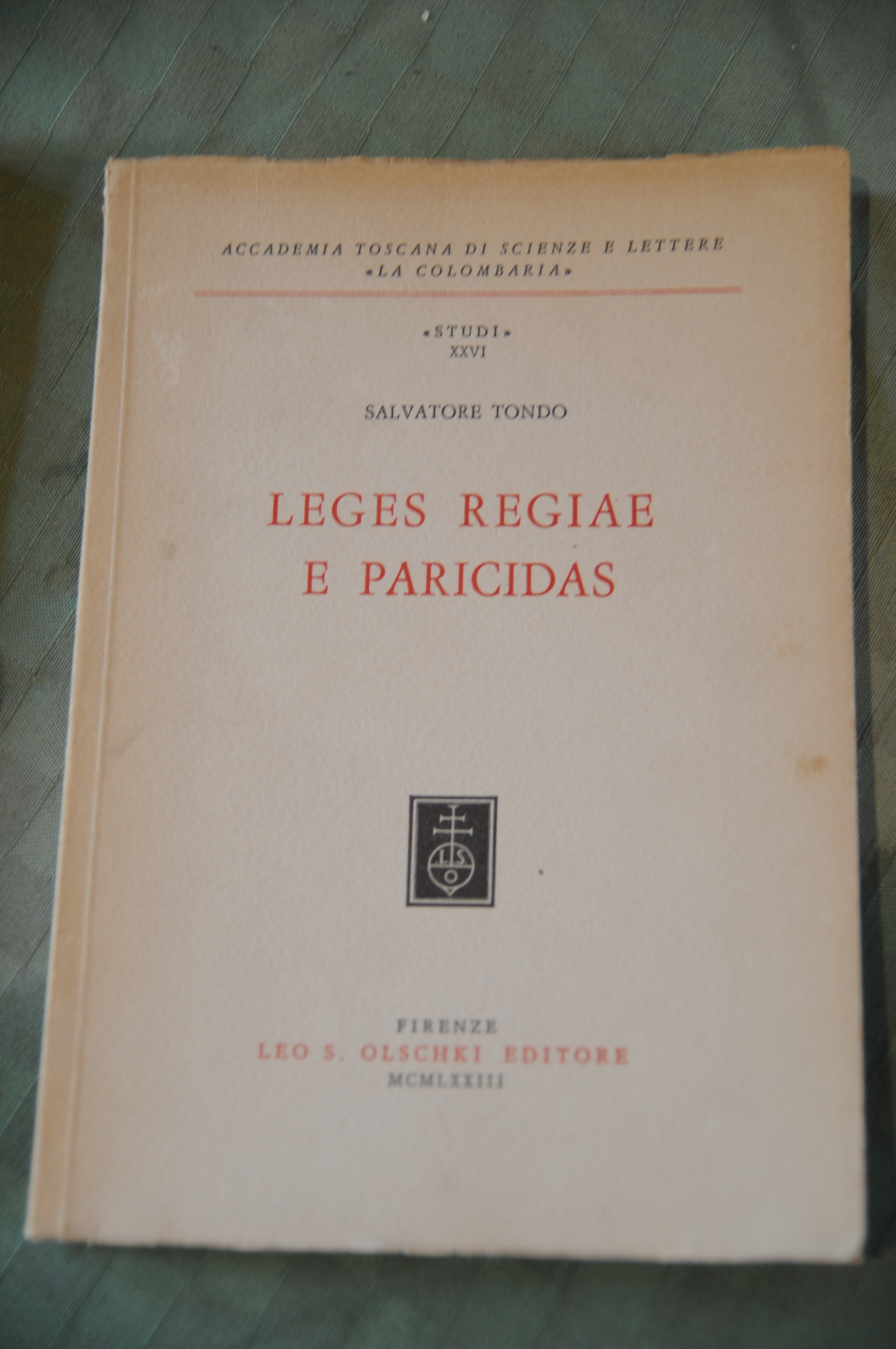 leges regiae e paricidas NUOVISSIMO autografato dall'autore con dedica