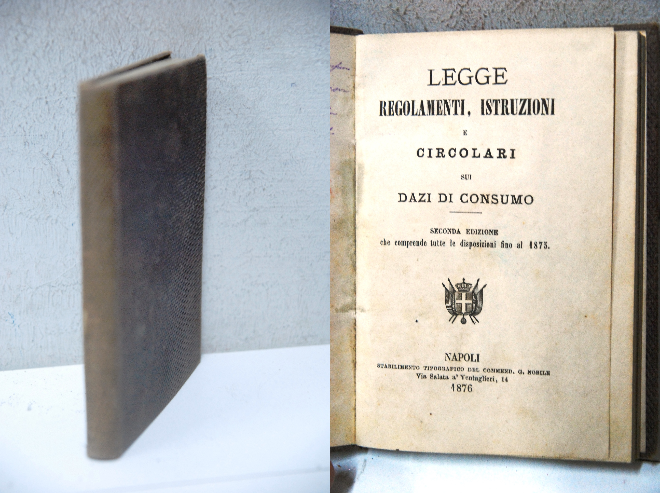 legge regolamenti istruzioni e circolari sui dazi di consumo