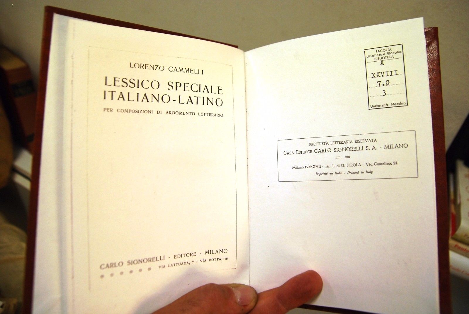 Lessico Speciale Italiano-Latino