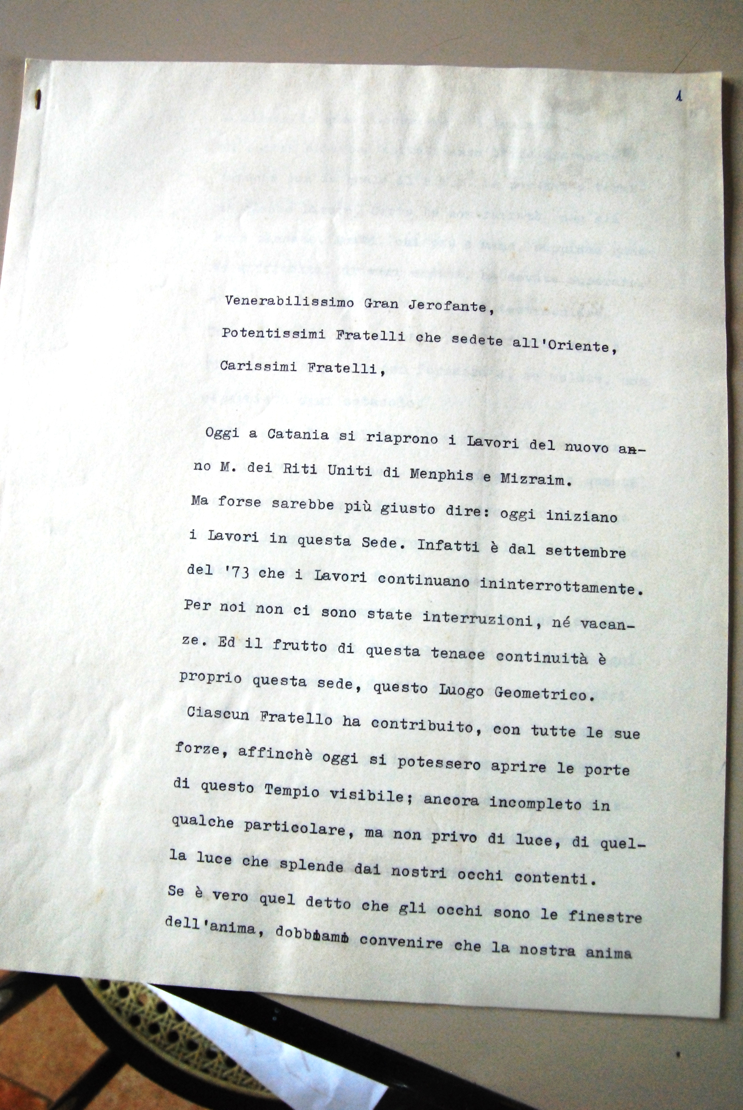 lettera al venerabilissimo gran jerofante