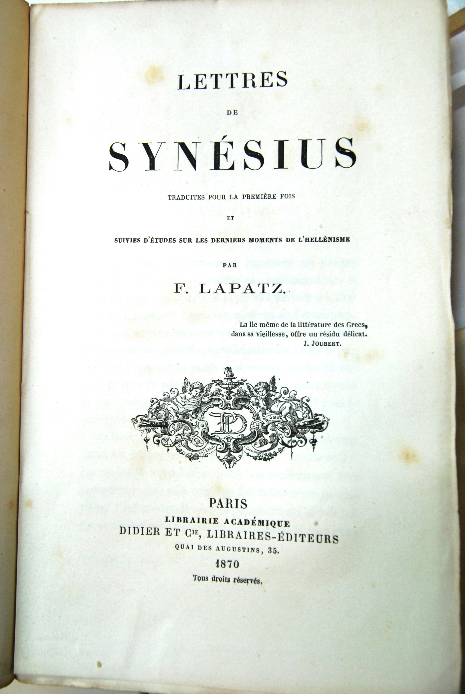 Lettres de Synesius