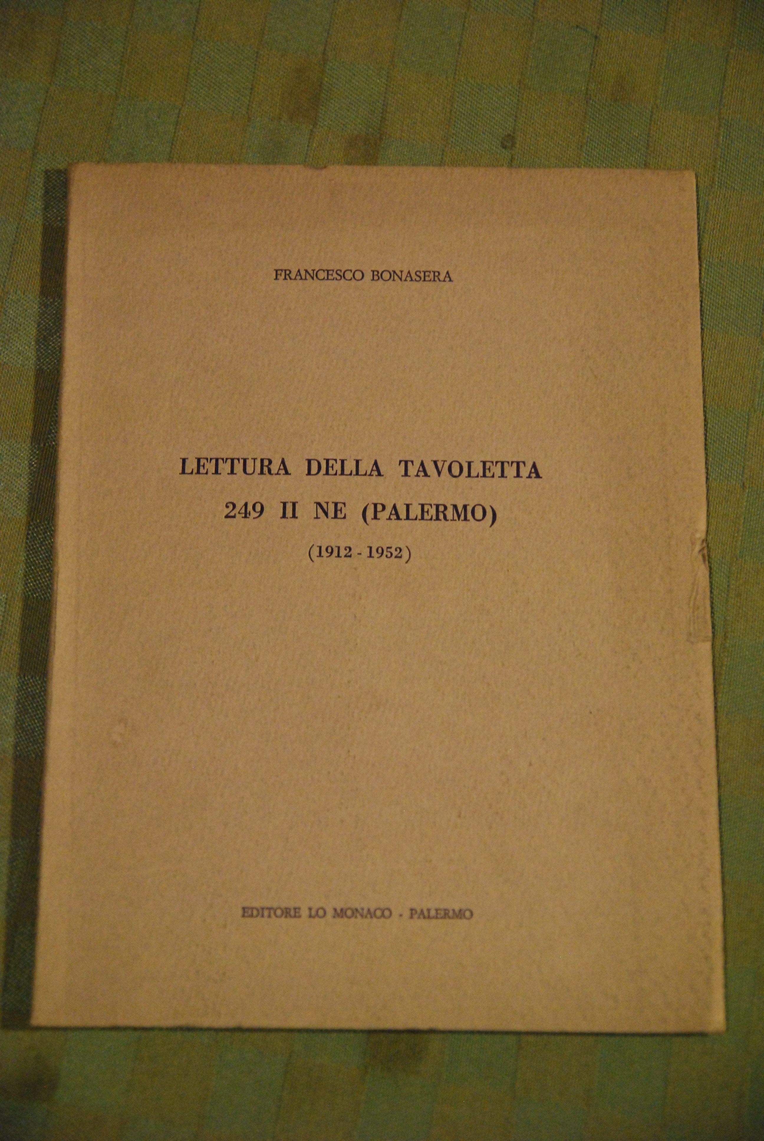 lettura della tavoletta 249 II NE Palermo 1912 1952