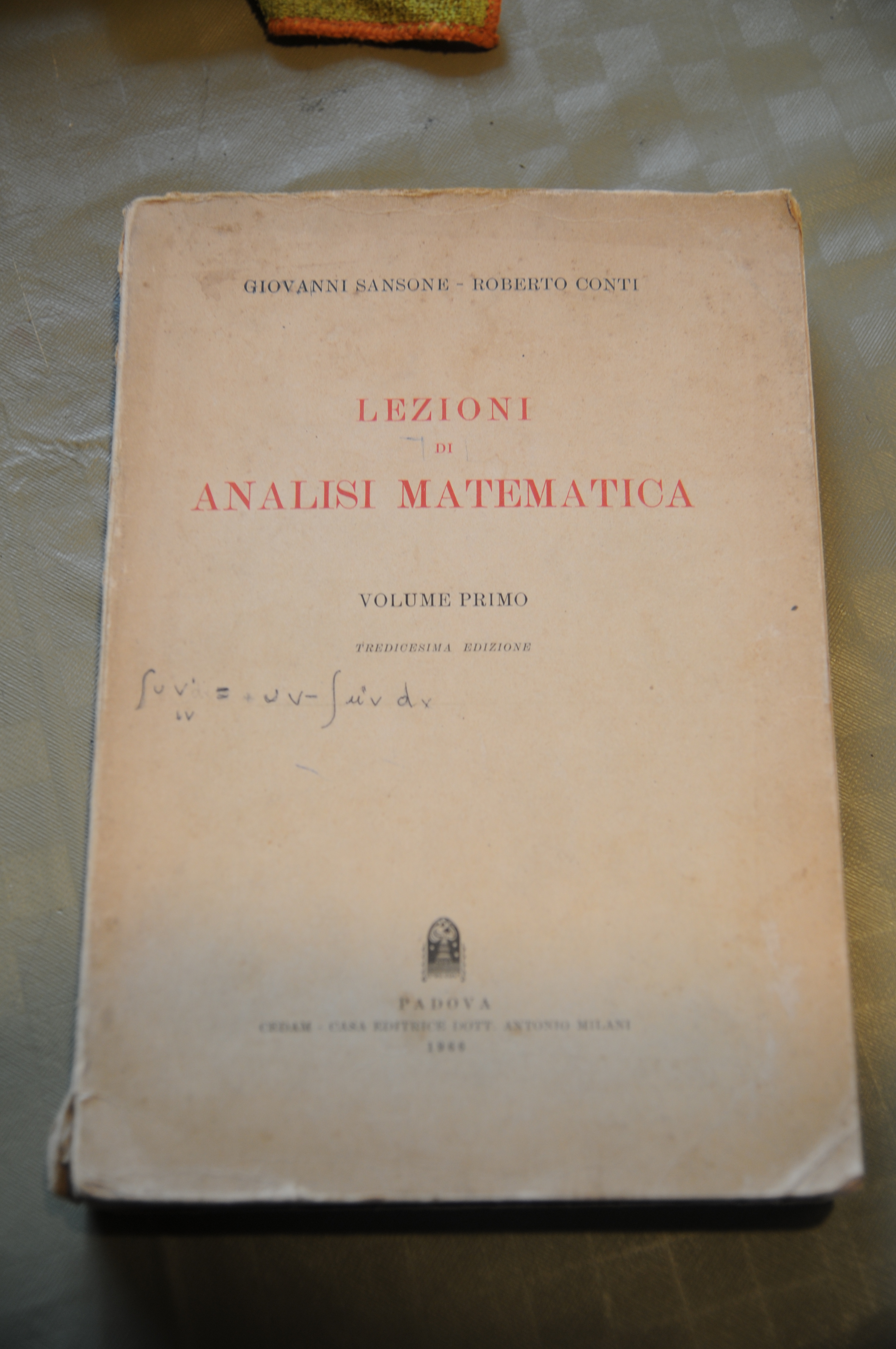 lezioni di analisi matematica vol. primo 13 ed.