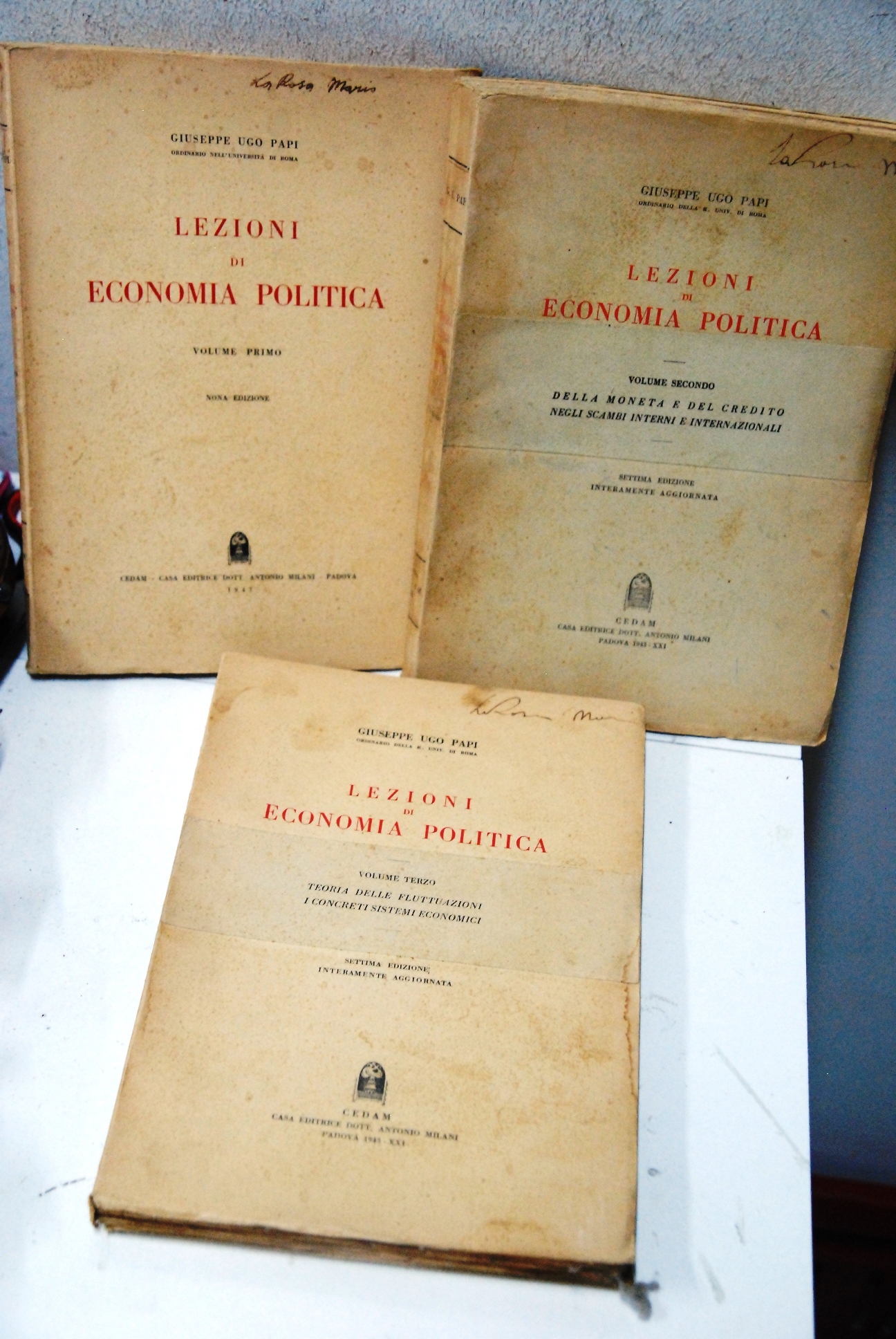 lezioni di economia politica 3 voll. opera cpl.