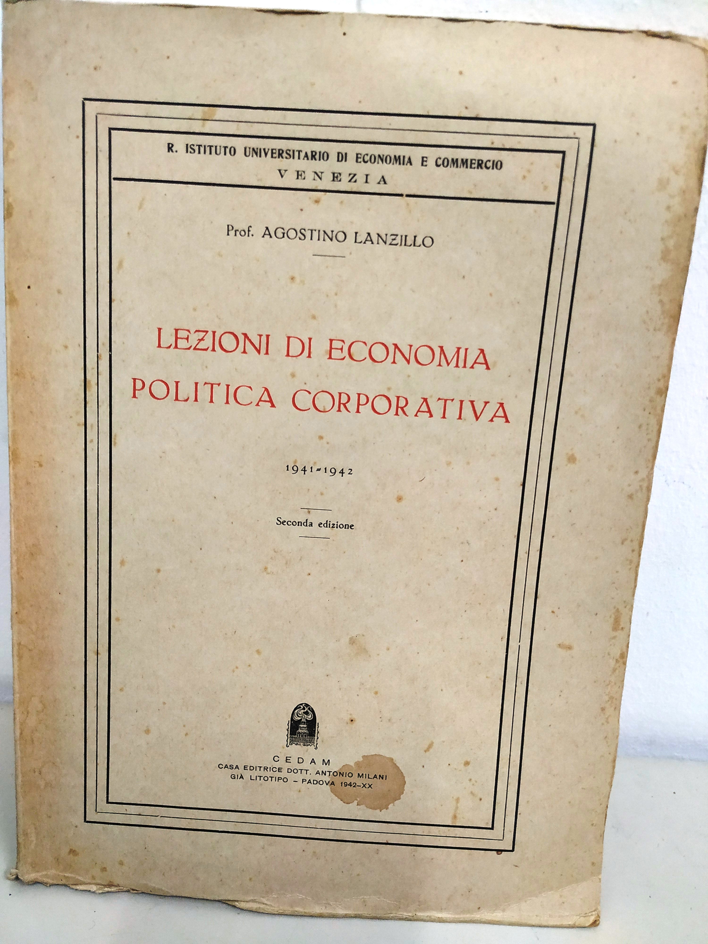 lezioni di economia politica corporativa