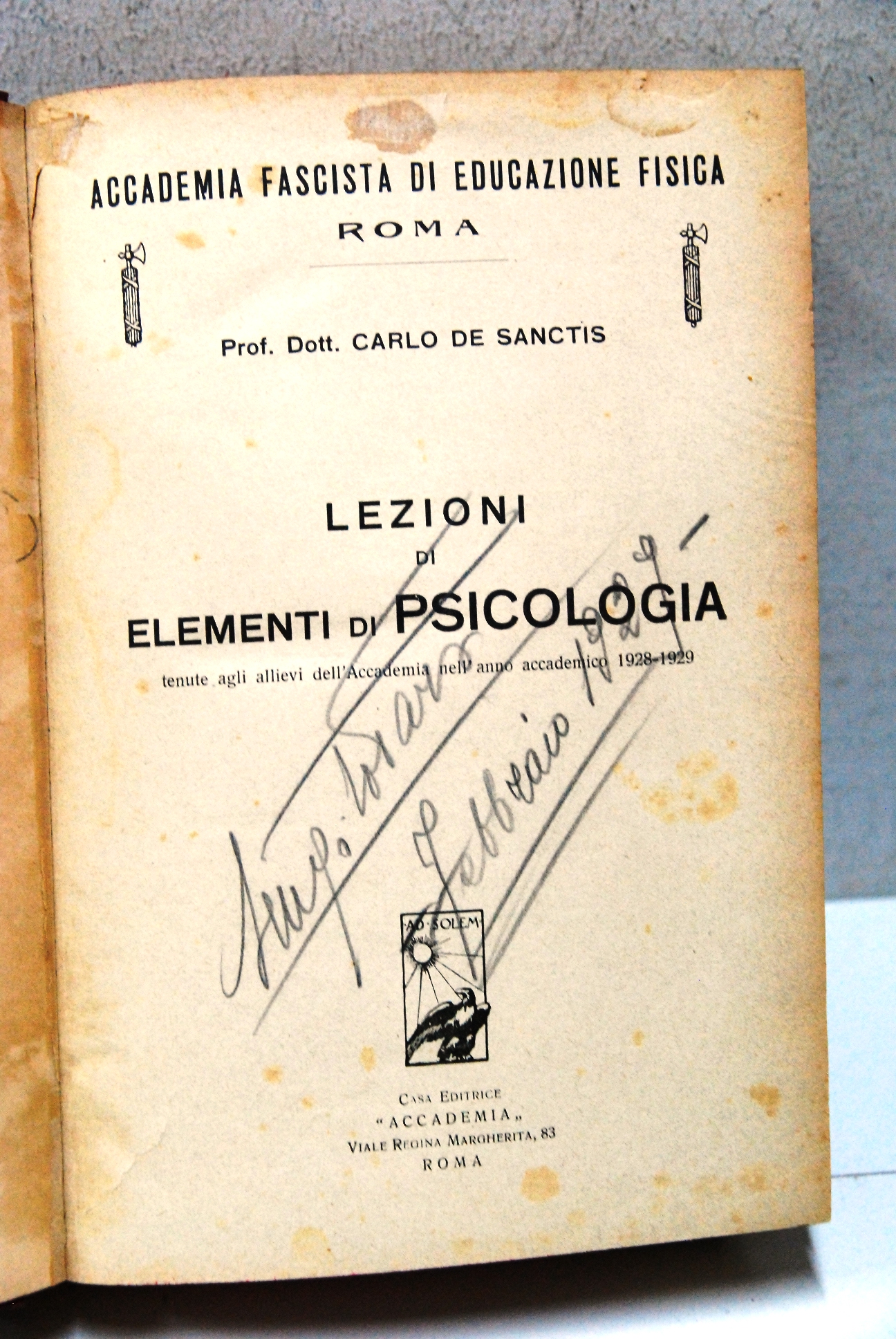 Lezioni di elementi di psicologia