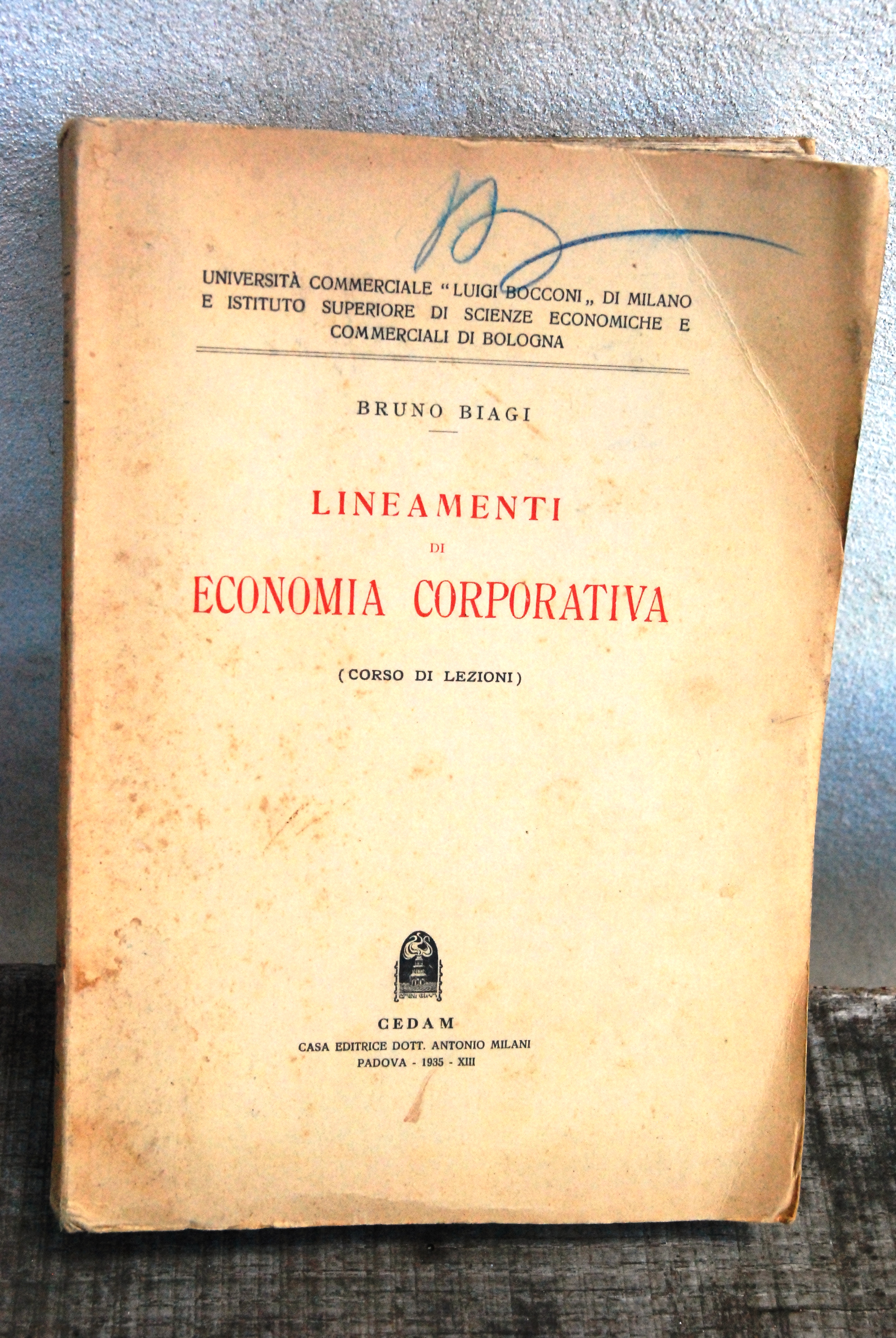 lineamenti di economia corporativa corso di lezioni