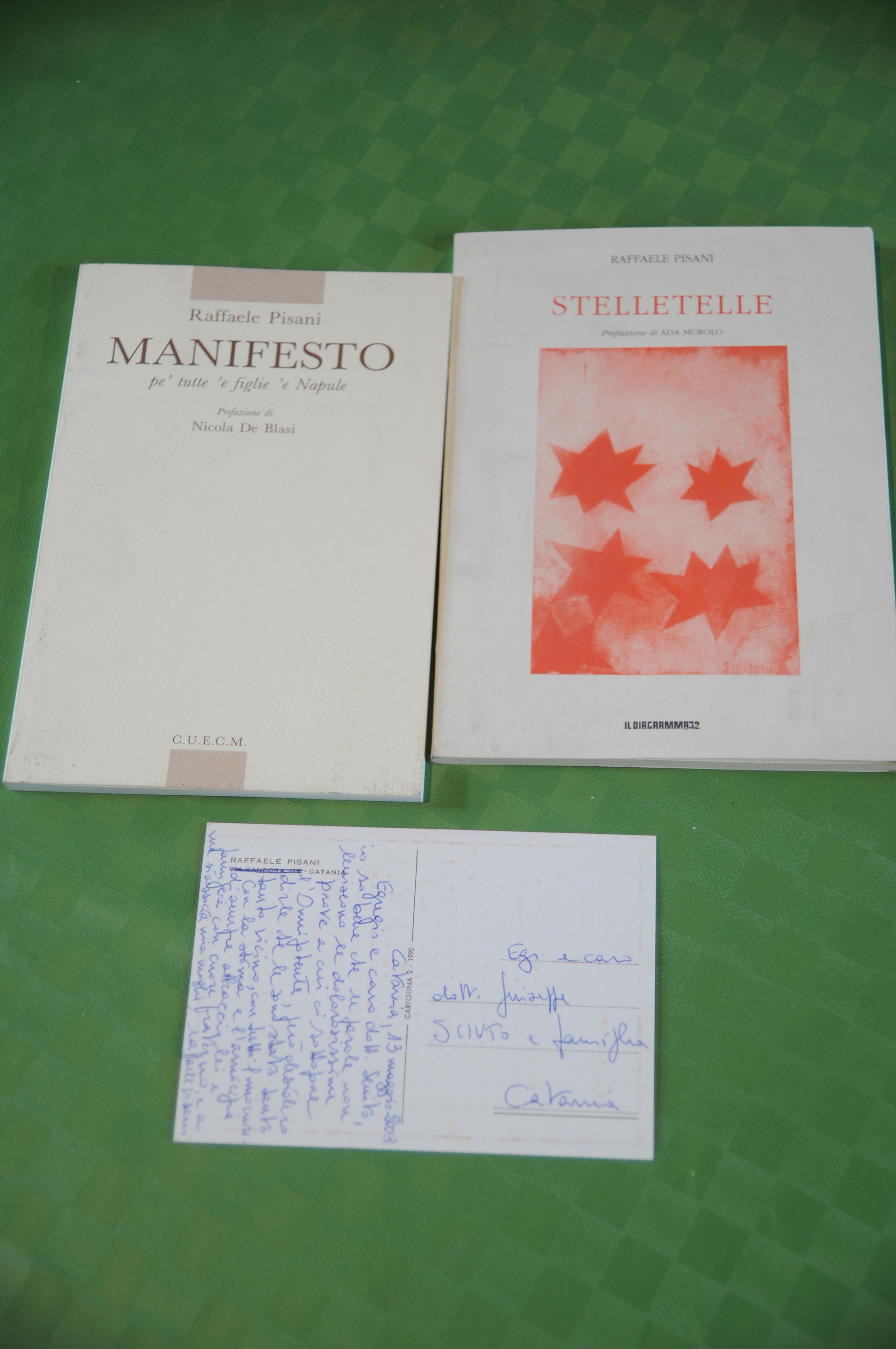 manifesto e stelletelle ambedue autografati CON CARTOLINA AUTOGRAFATA NUOVI