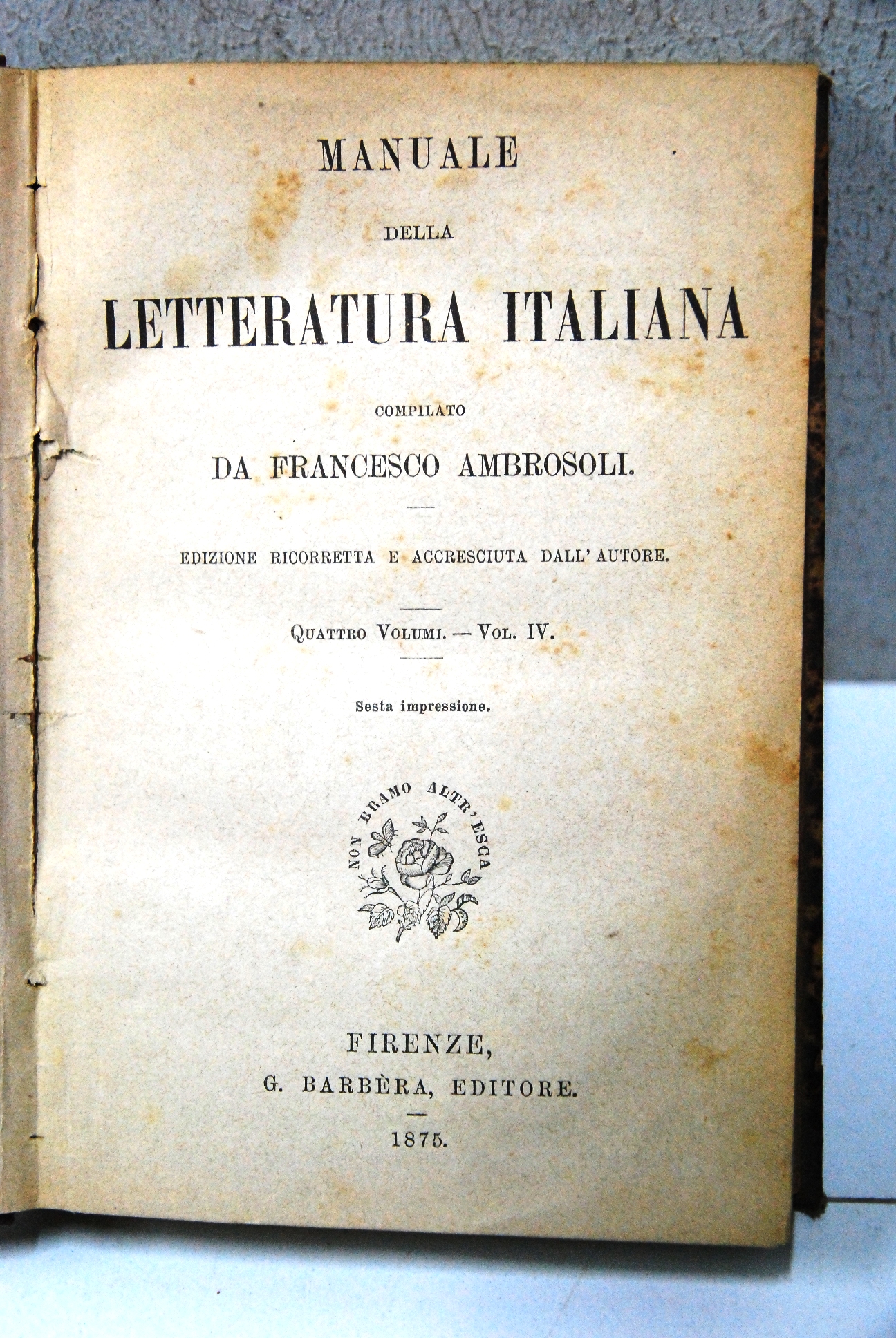 manuale della letteratura italiana solo il vol. IV 4