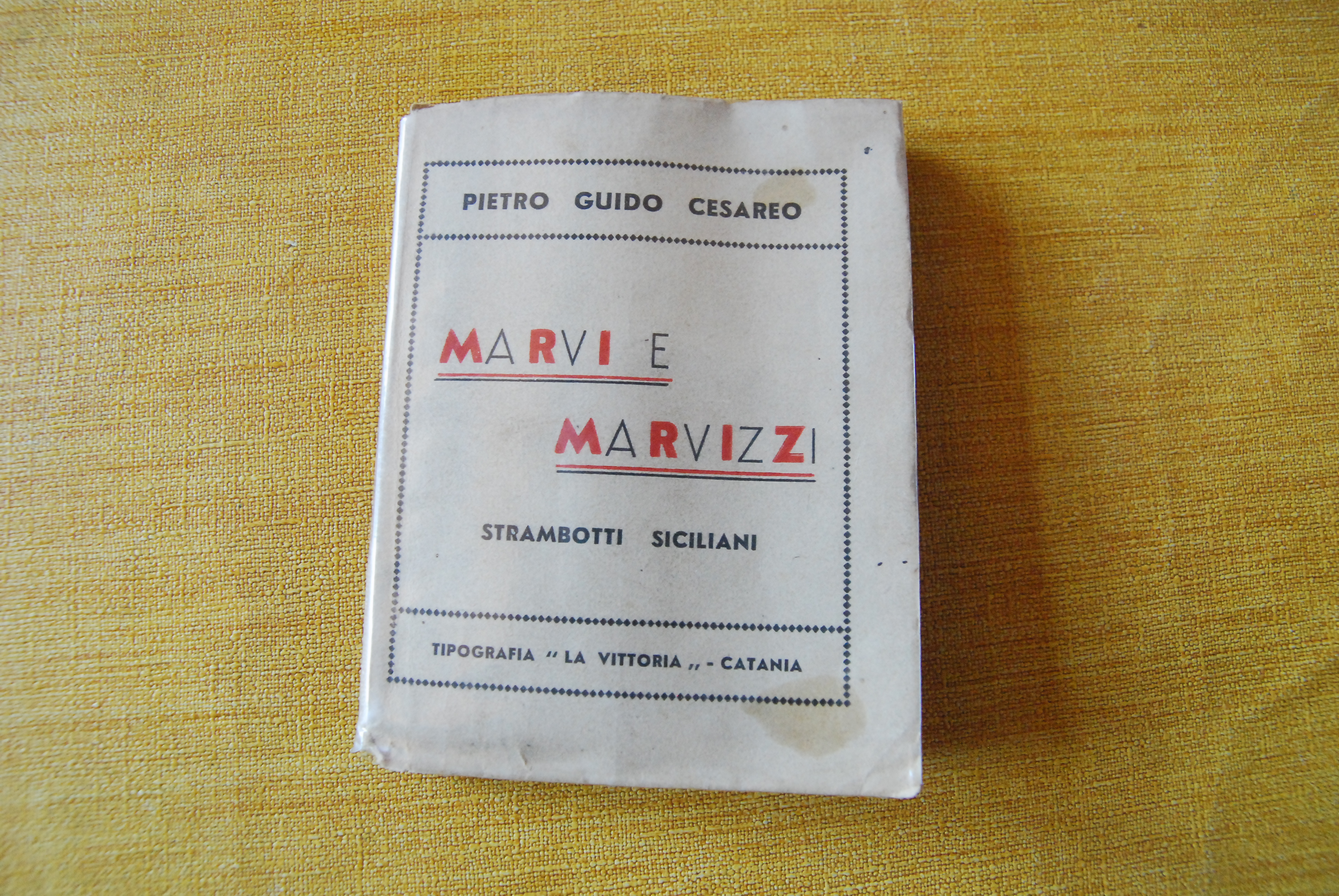 marvi e marvizzi strambotti siciliani autografato dall'autore con dedica