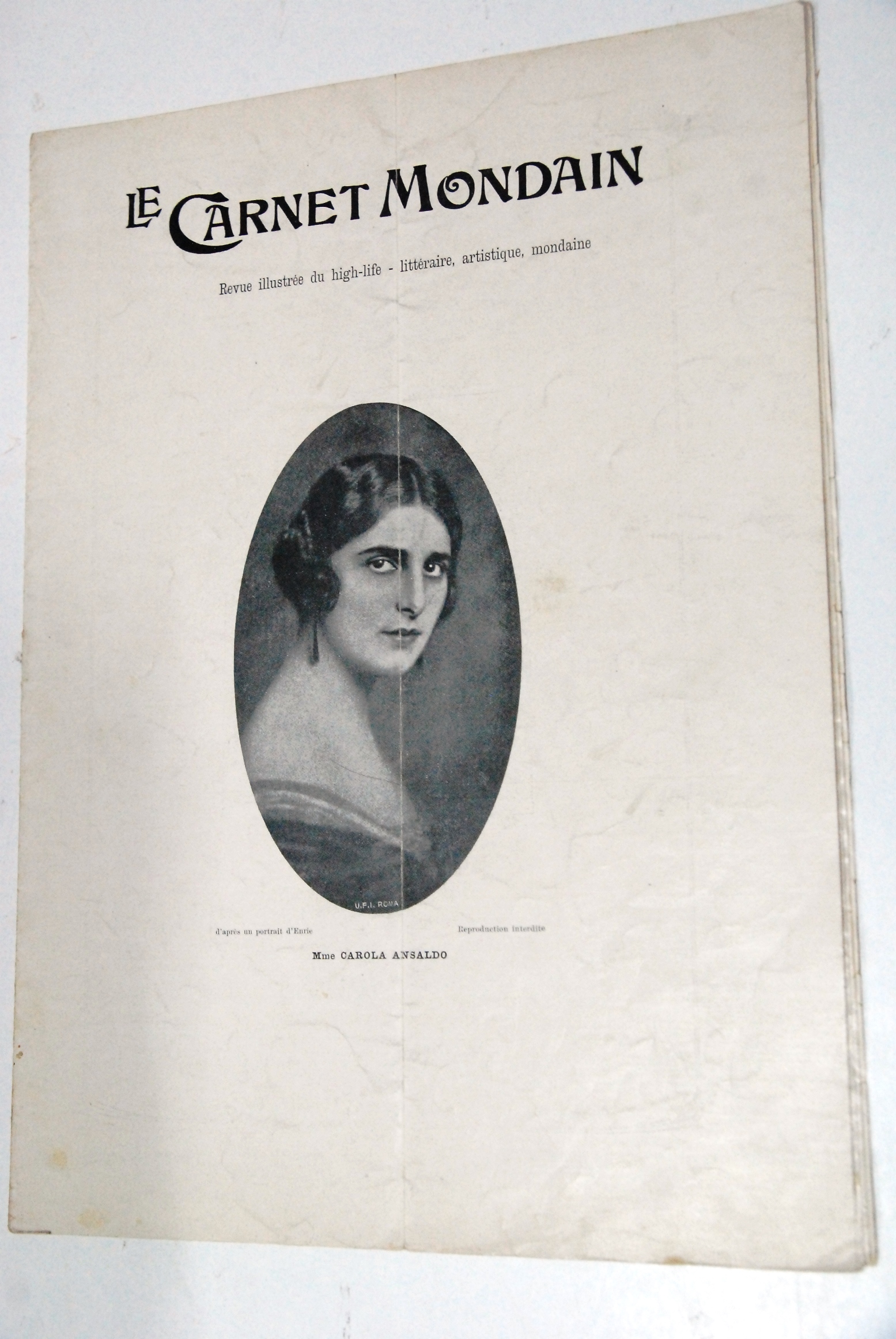 mme carola ansaldo 477 febbraio 1922