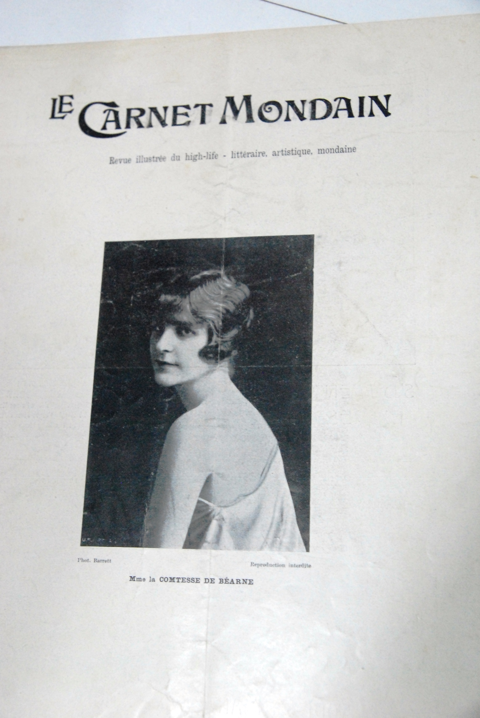 mme la comtesse de bearne 480 marzo 1922