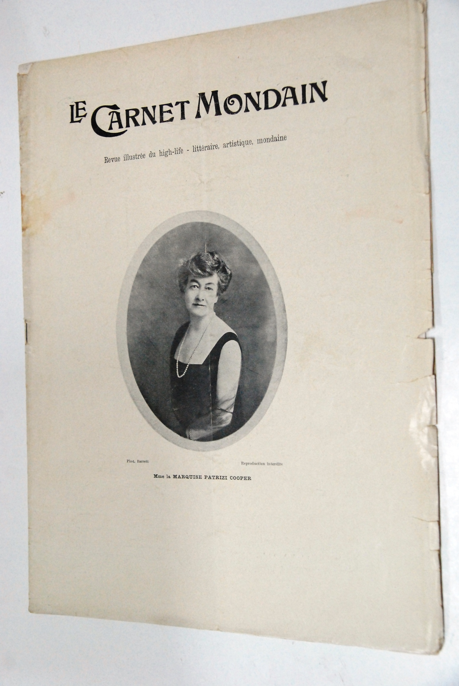 mme la marquise patrizi cooper 500 nov 1922